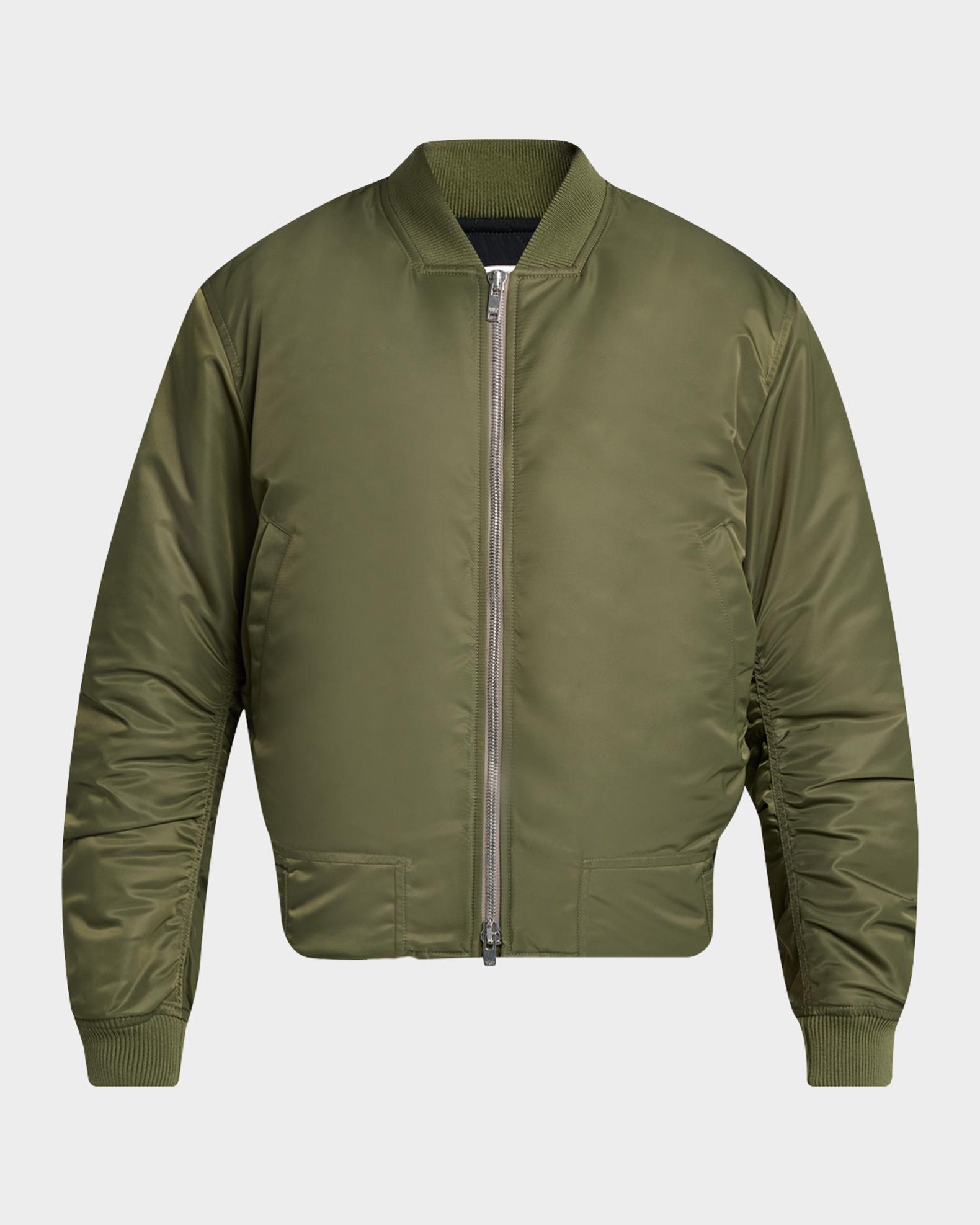 Bottega Veneta Men's Intrecciato-Patch Nylon Bomber Jacket