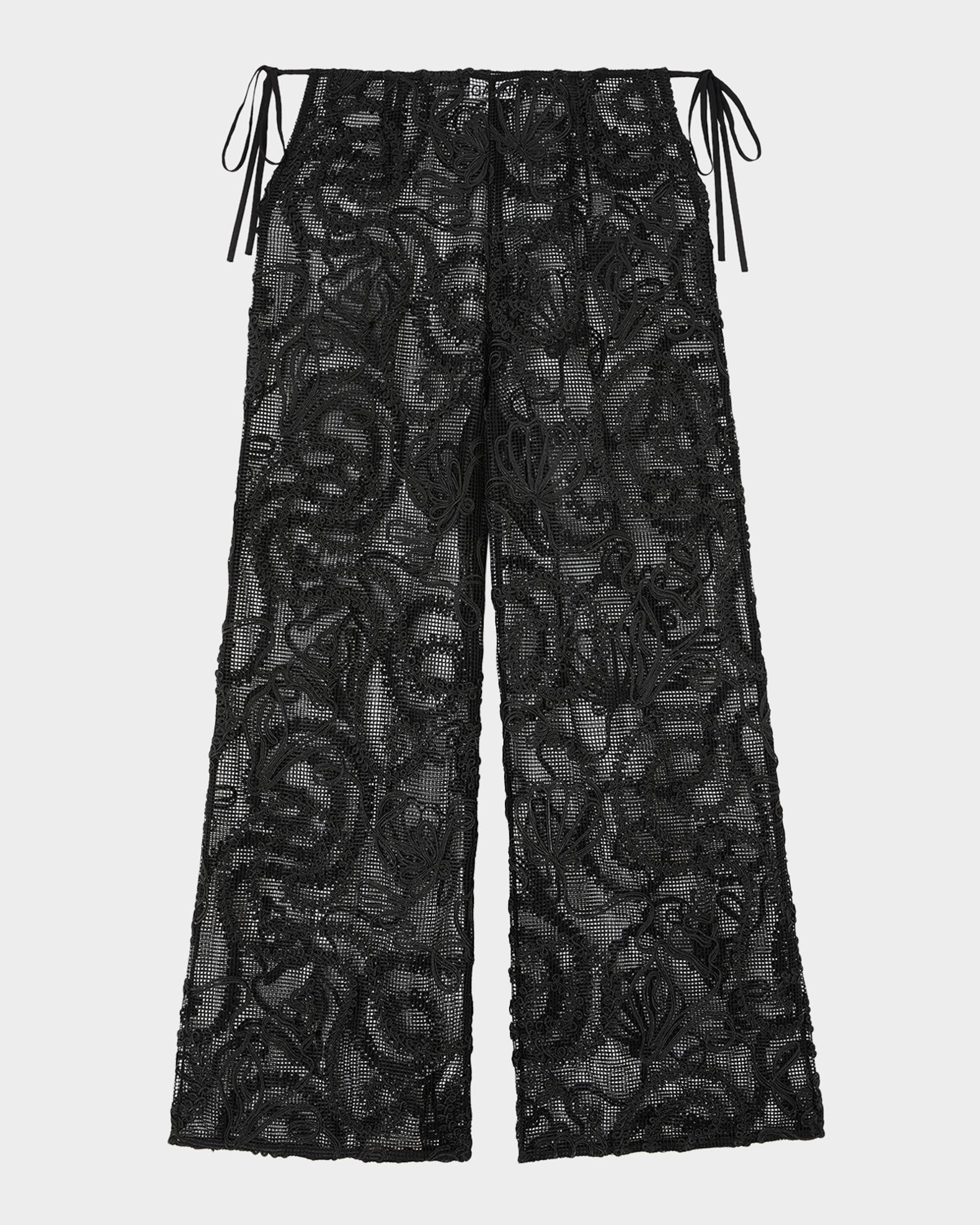 Ganni Embroidered Sheer Net Pants | Neiman Marcus