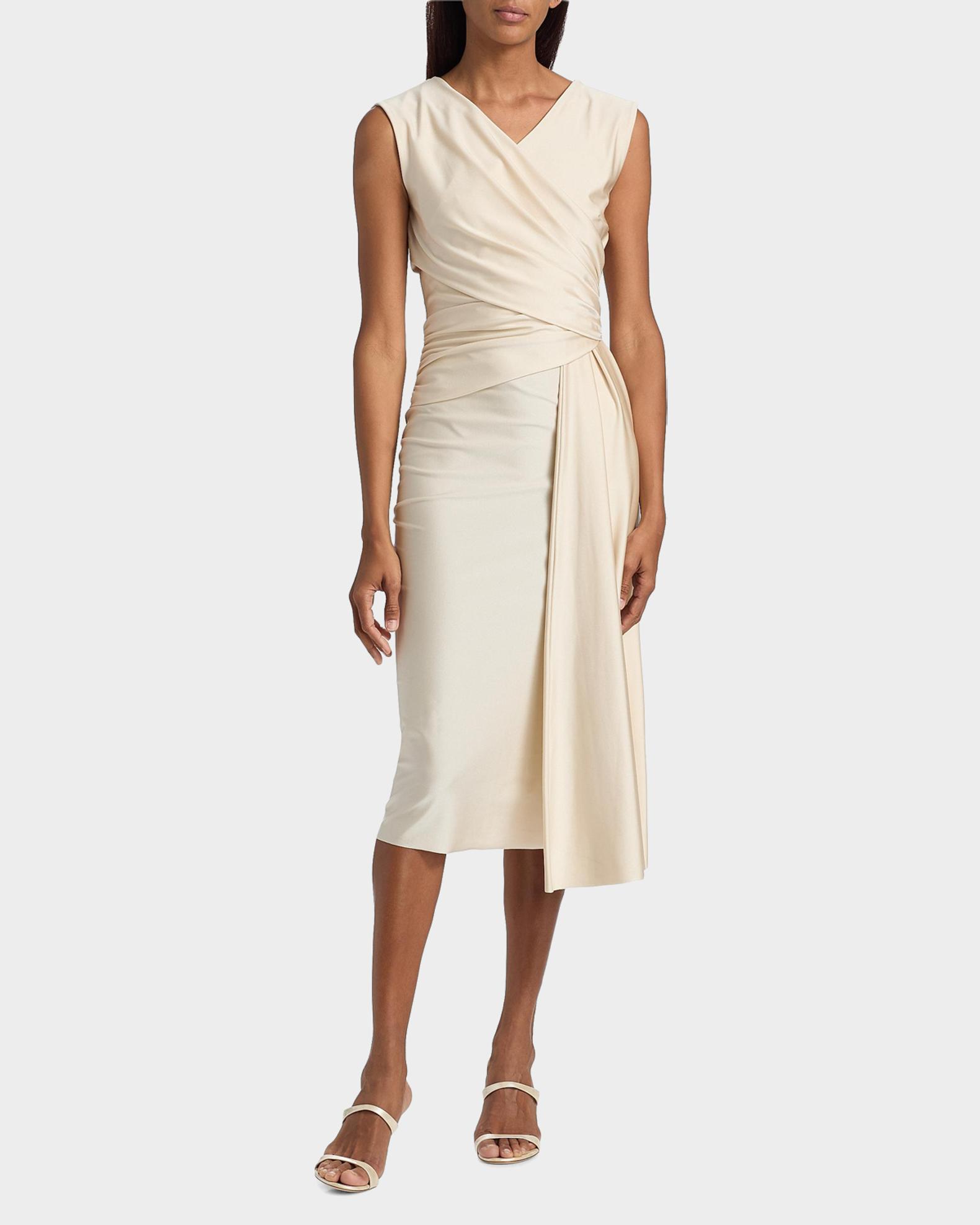 Chiara Boni La Petite Robe Rahim Draped Wrap-Front Midi Sheath Dress ...