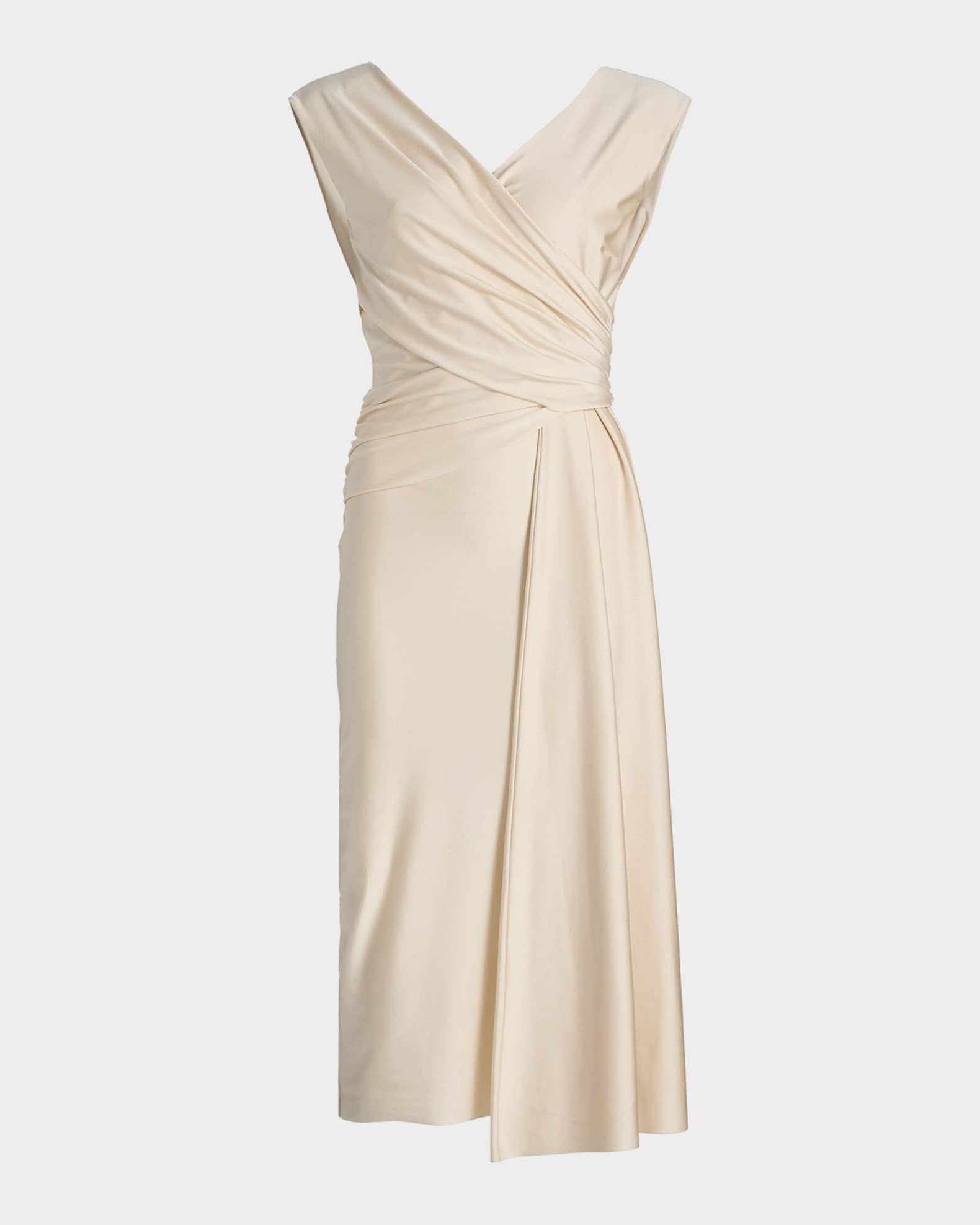 Chiara Boni La Petite Robe Rahim Draped Wrap-Front Midi Sheath
