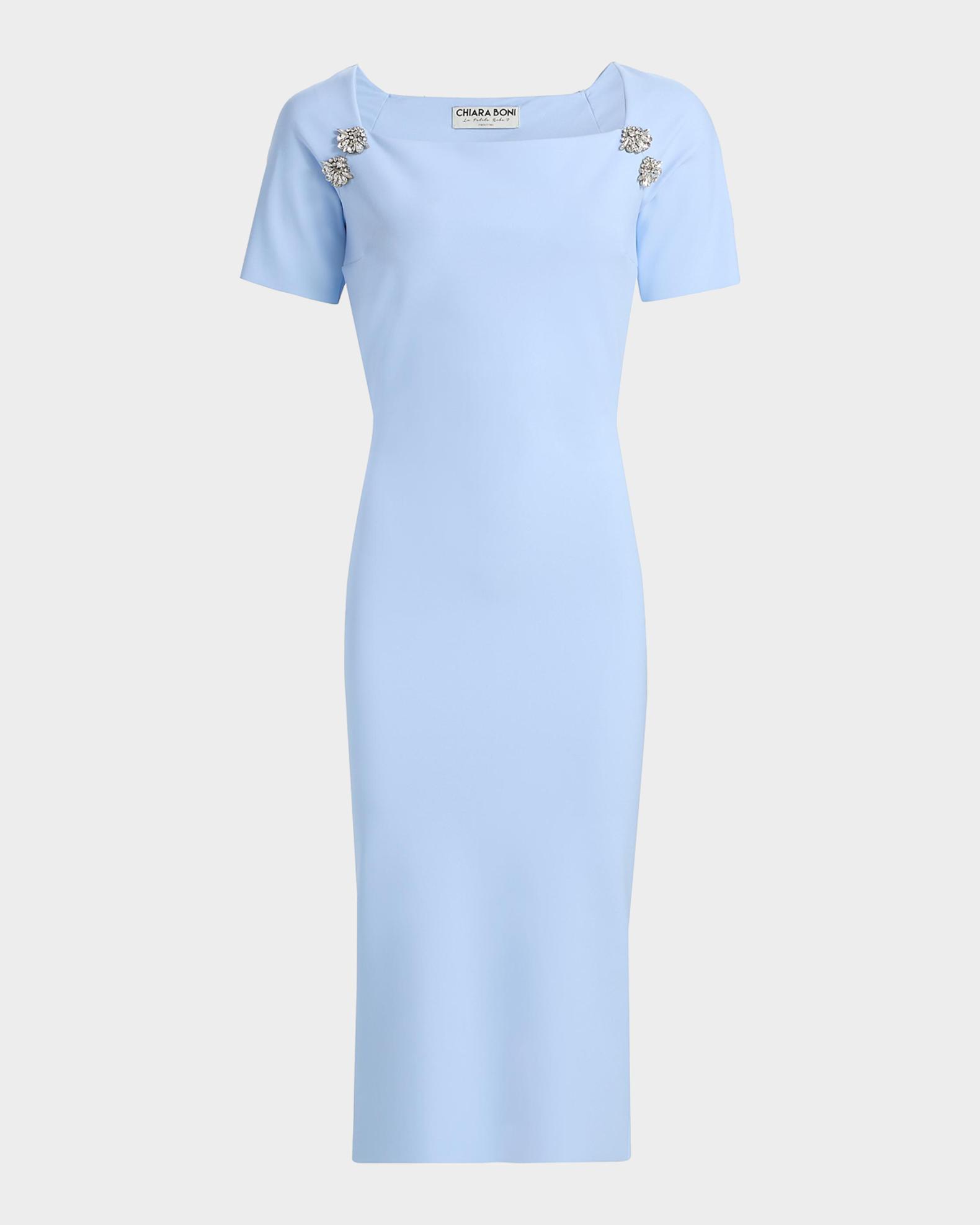 Chiara Boni La Petite Robe Molai Crystal-Embellished Midi Sheath Dress ...