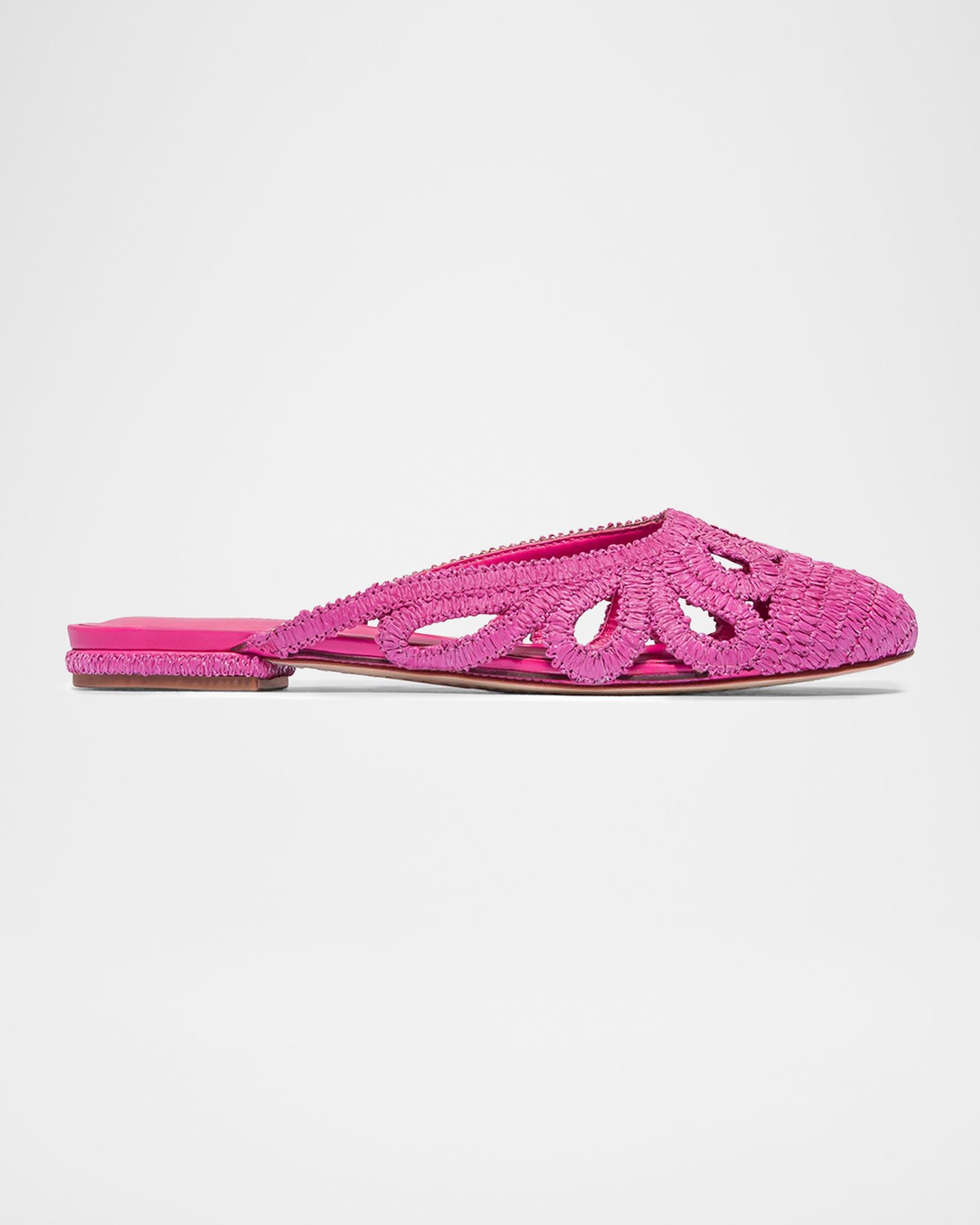 Bernardo Raffia Slipper Mules | Neiman Marcus