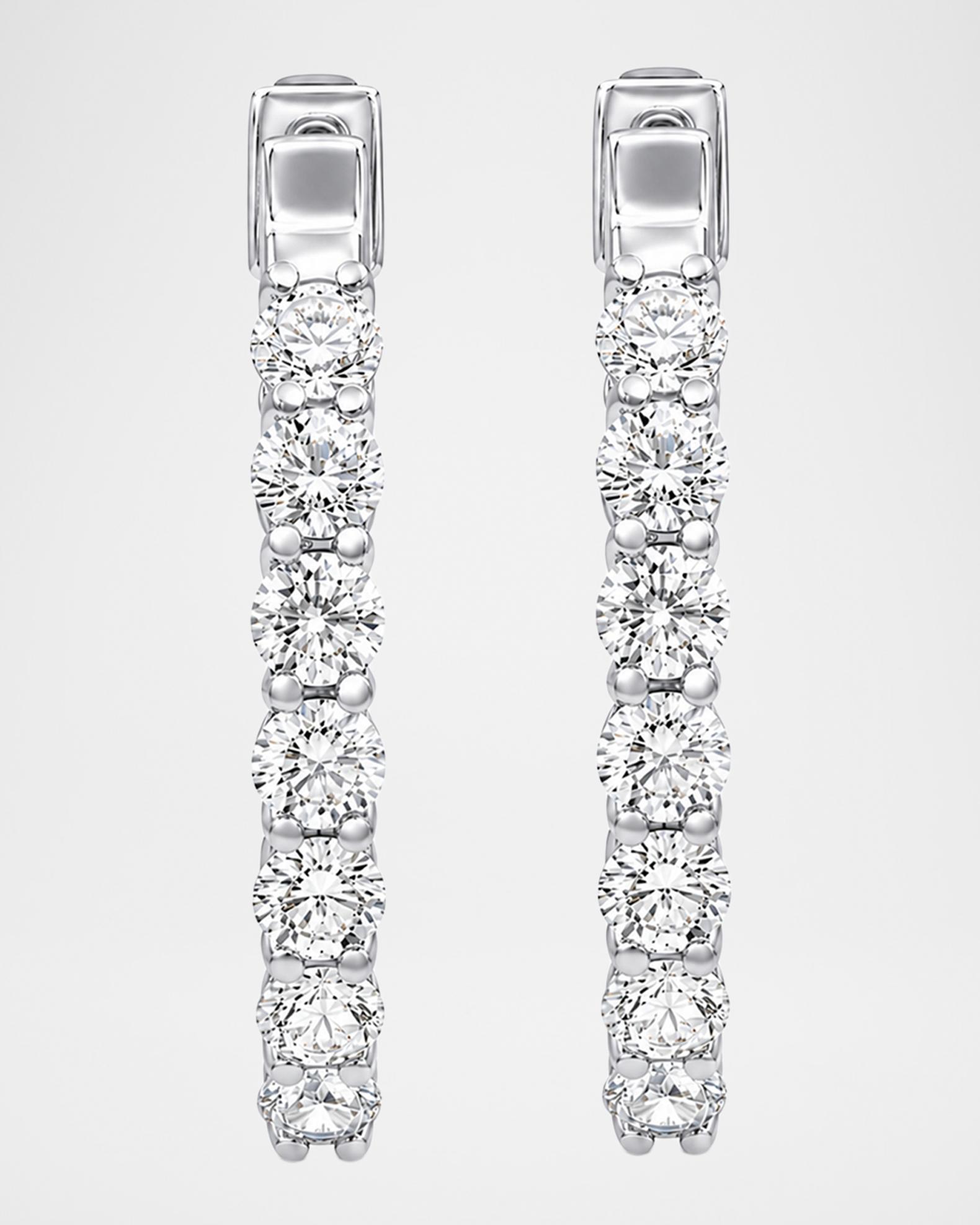 Lab Grown Diamonds Lab-Grown Diamond 18K White Gold Huggie Hoop ...