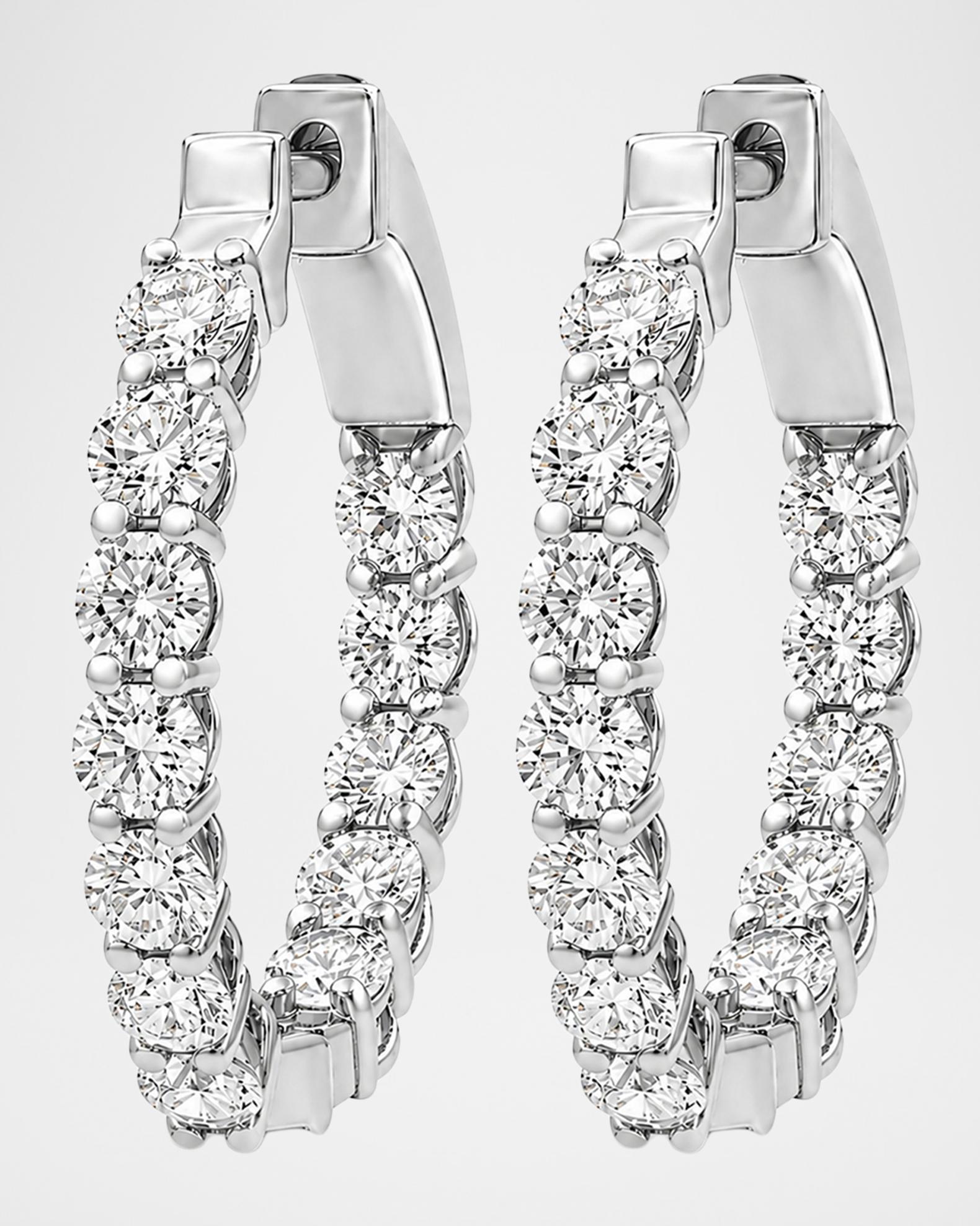 Lab Grown Diamonds Lab-Grown Diamond 18K White Gold Huggie Hoop ...