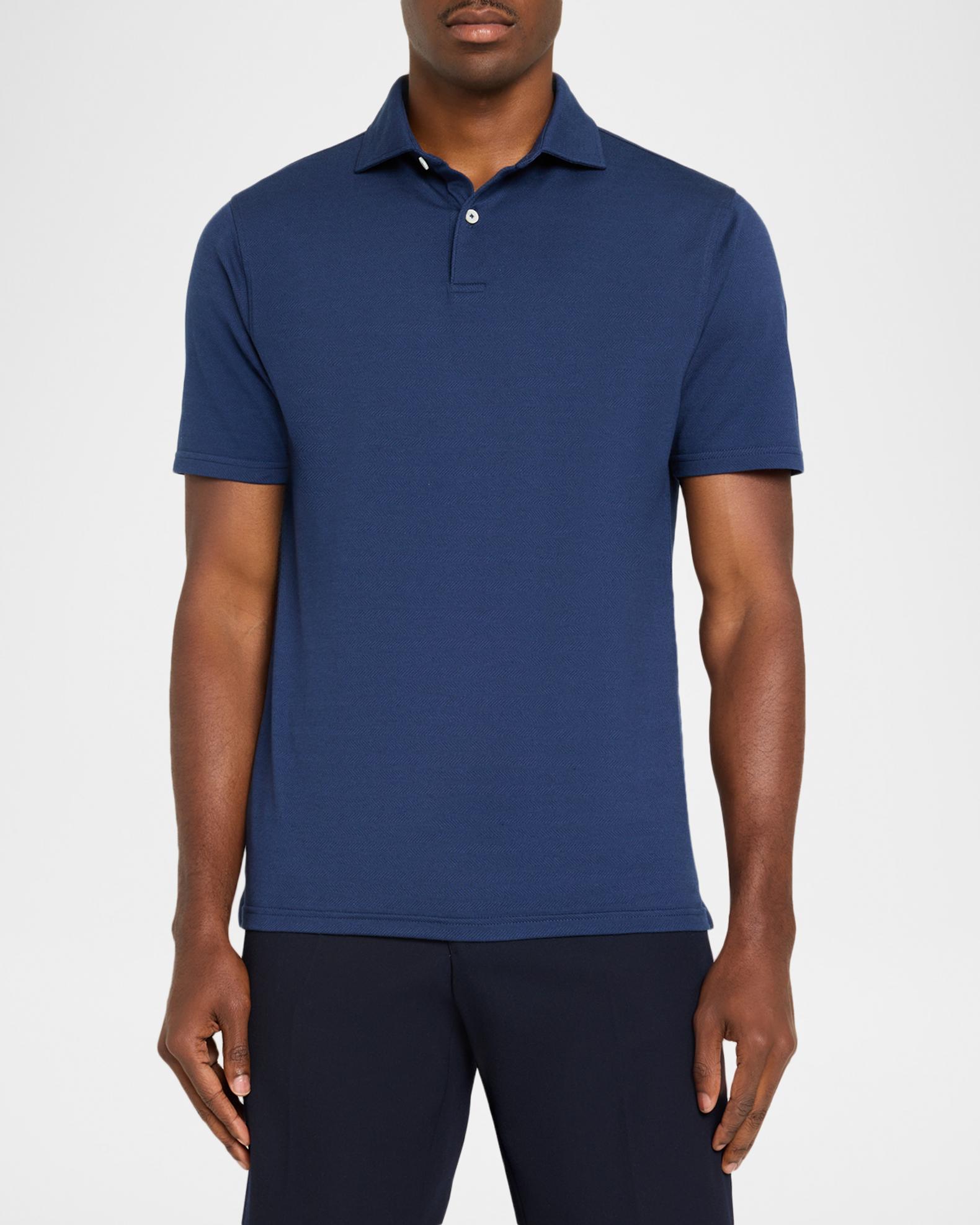 Peter Millar Men's Crown Micro-Chevron Cotton-Stretch Polo Shirt ...
