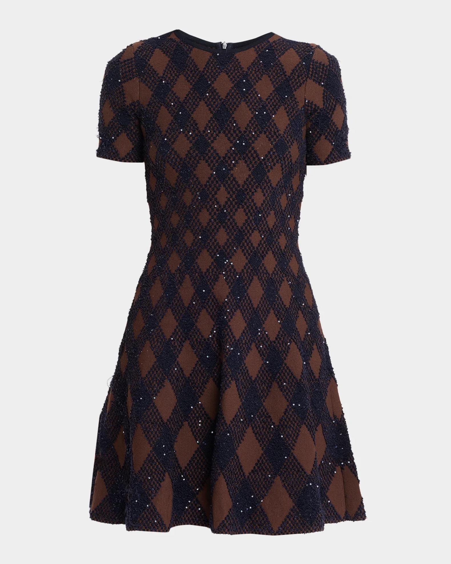 knit short sleeve dress Argyle XS Floral Spaghetti Strap Midi Dress