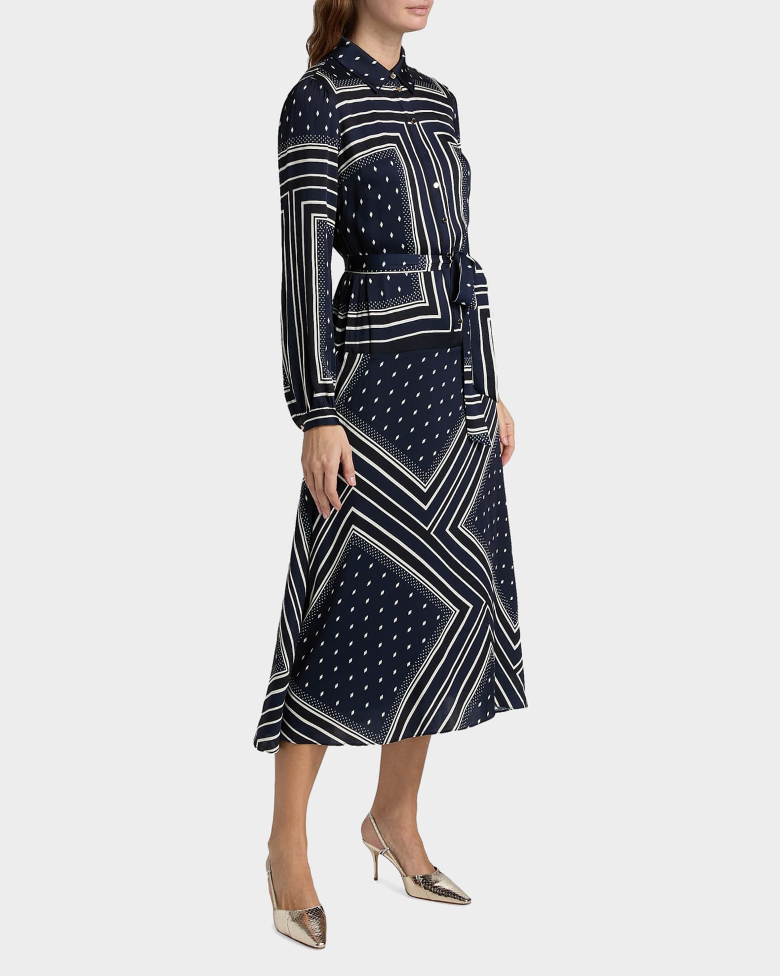 knee length dresses for ladies Ruffle Midi Dress – Elie Tahari main image 1