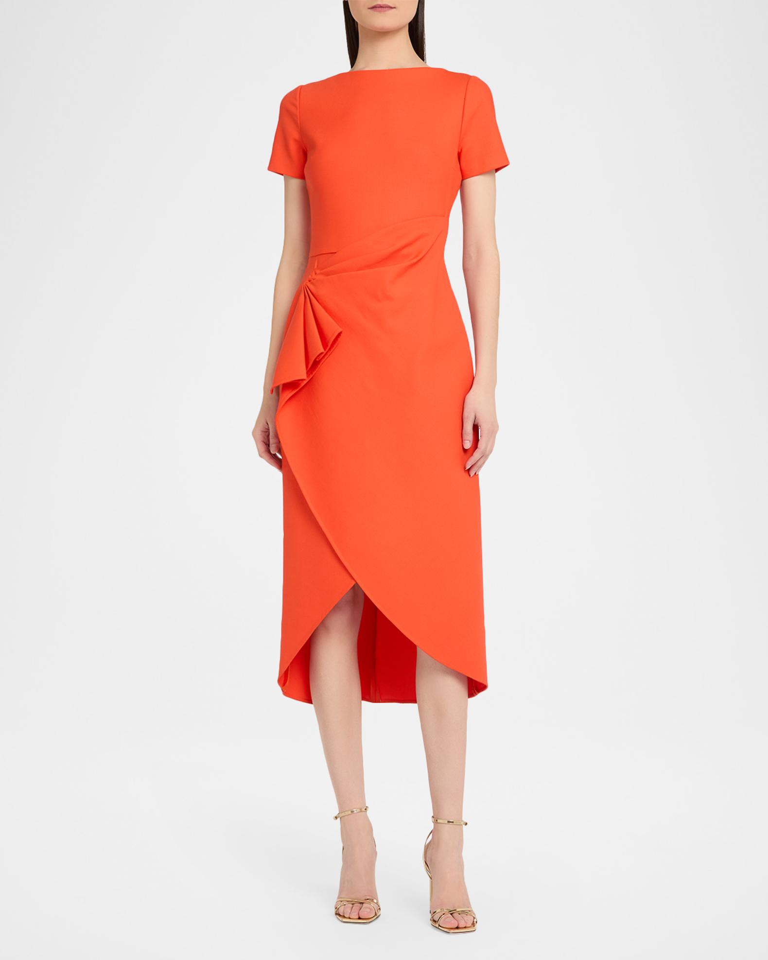 oscar midi dress orange Oscar de la Renta 2021 Midi Length Dress w/ Tags - Orange Dresses, Clothing  - OSC278300
