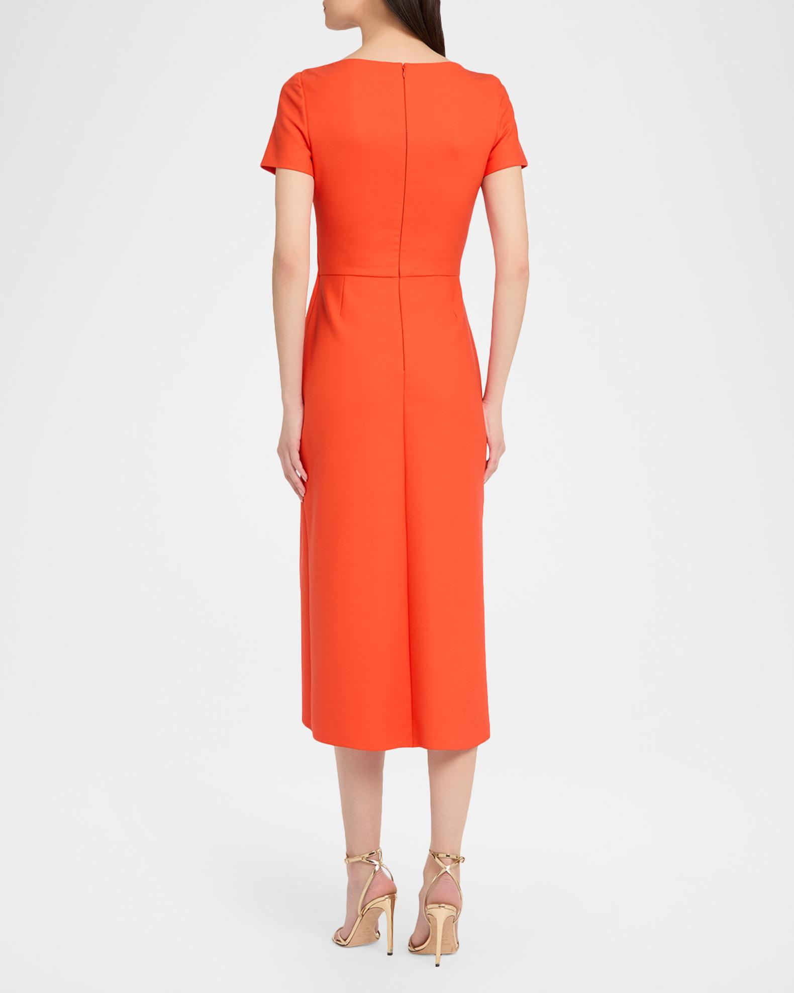 oscar midi dress orange Silk Midi Length Dress