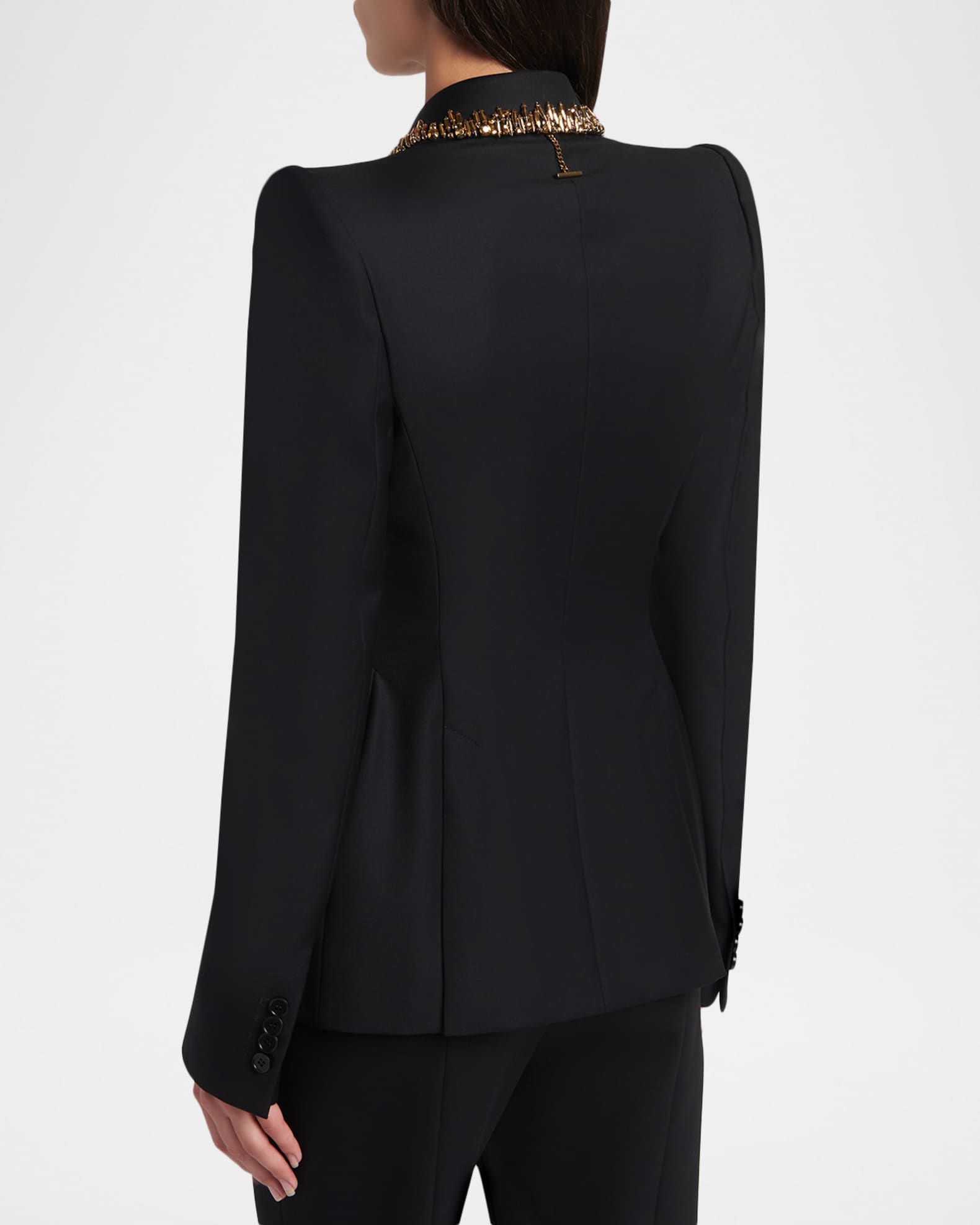 McQueen Leaves Embroidered Single-Breasted Jacket | Neiman Marcus