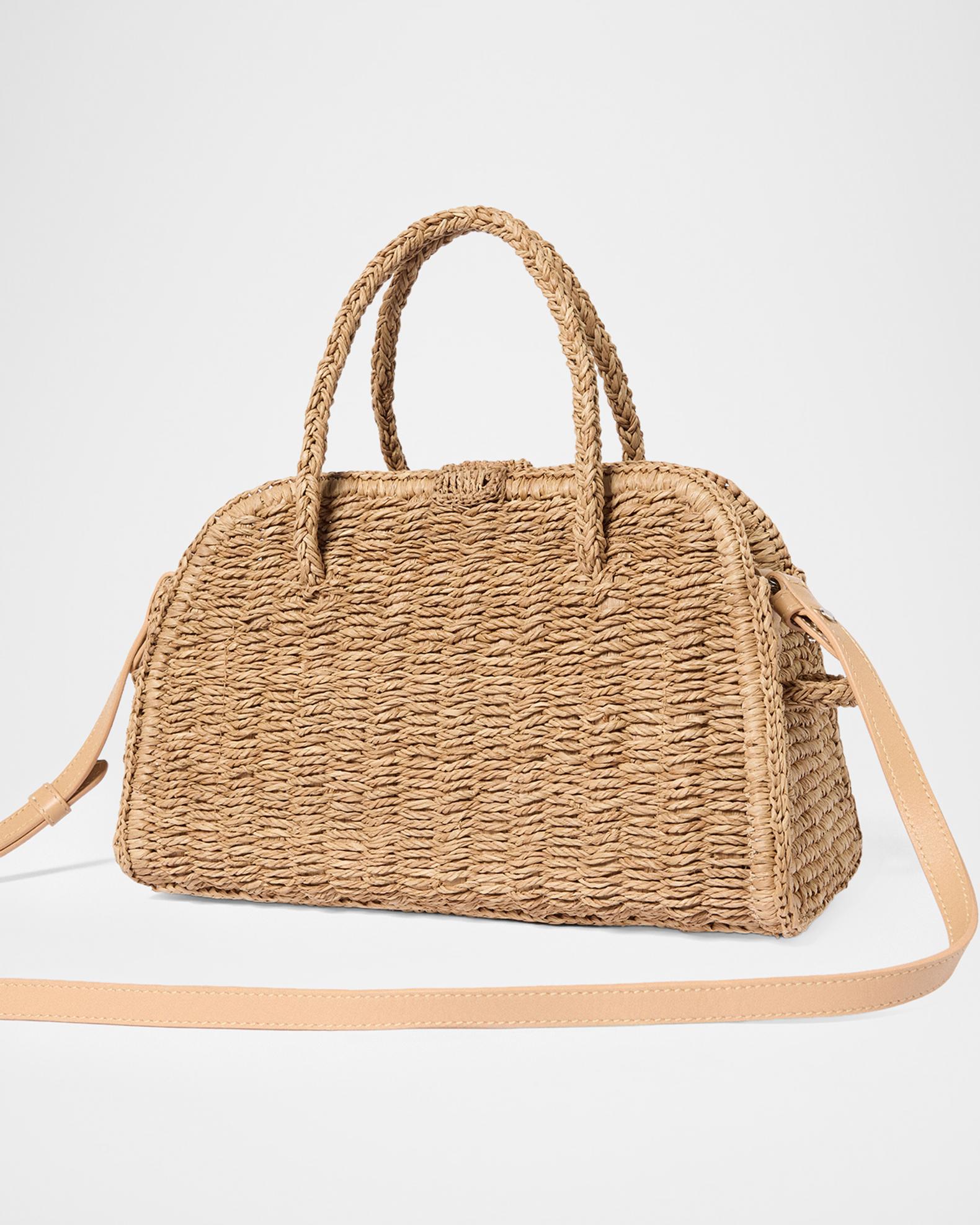 Turismo Small Raffia Top-Handle Bag | Neiman Marcus
