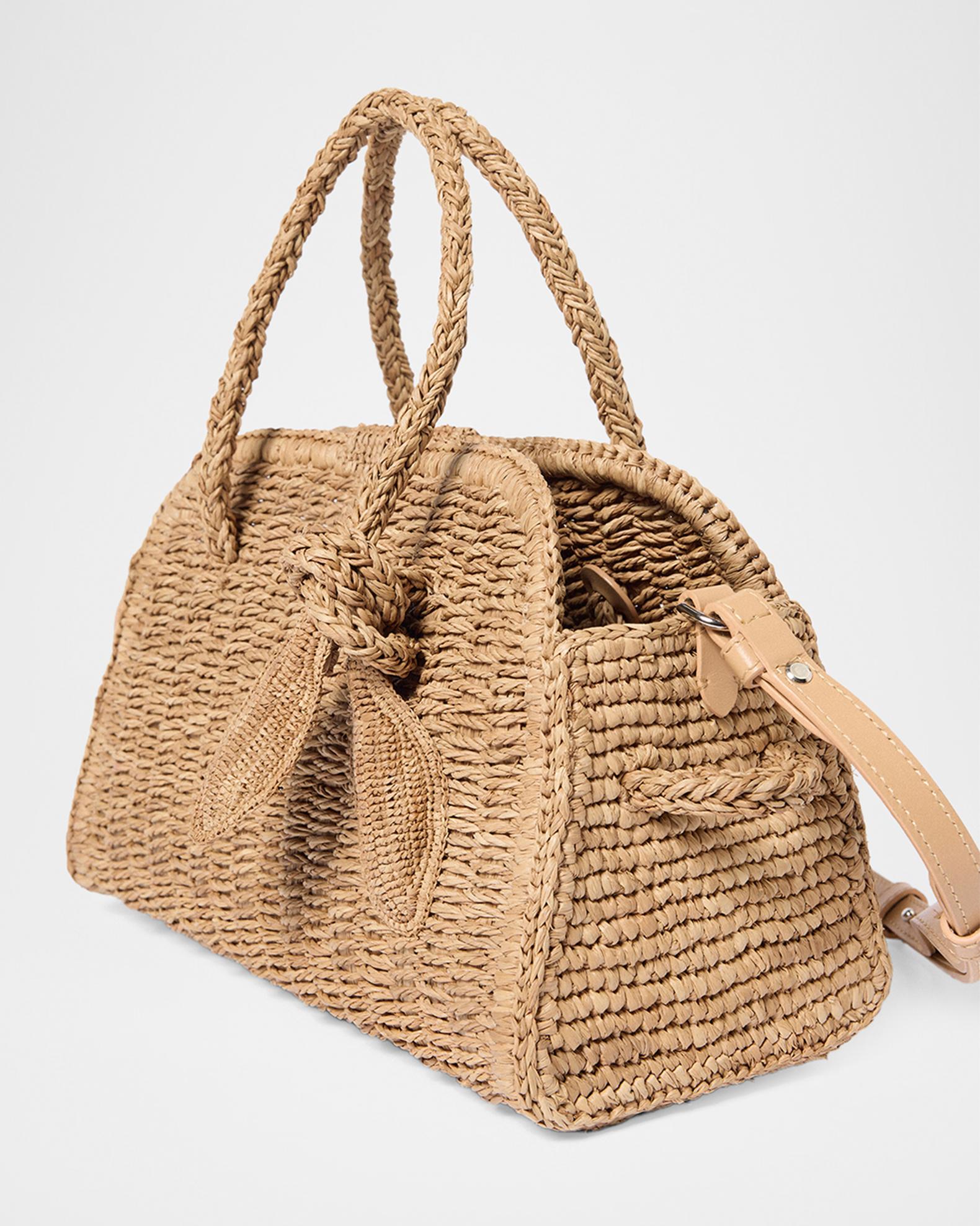 Turismo Small Raffia Top-Handle Bag | Neiman Marcus