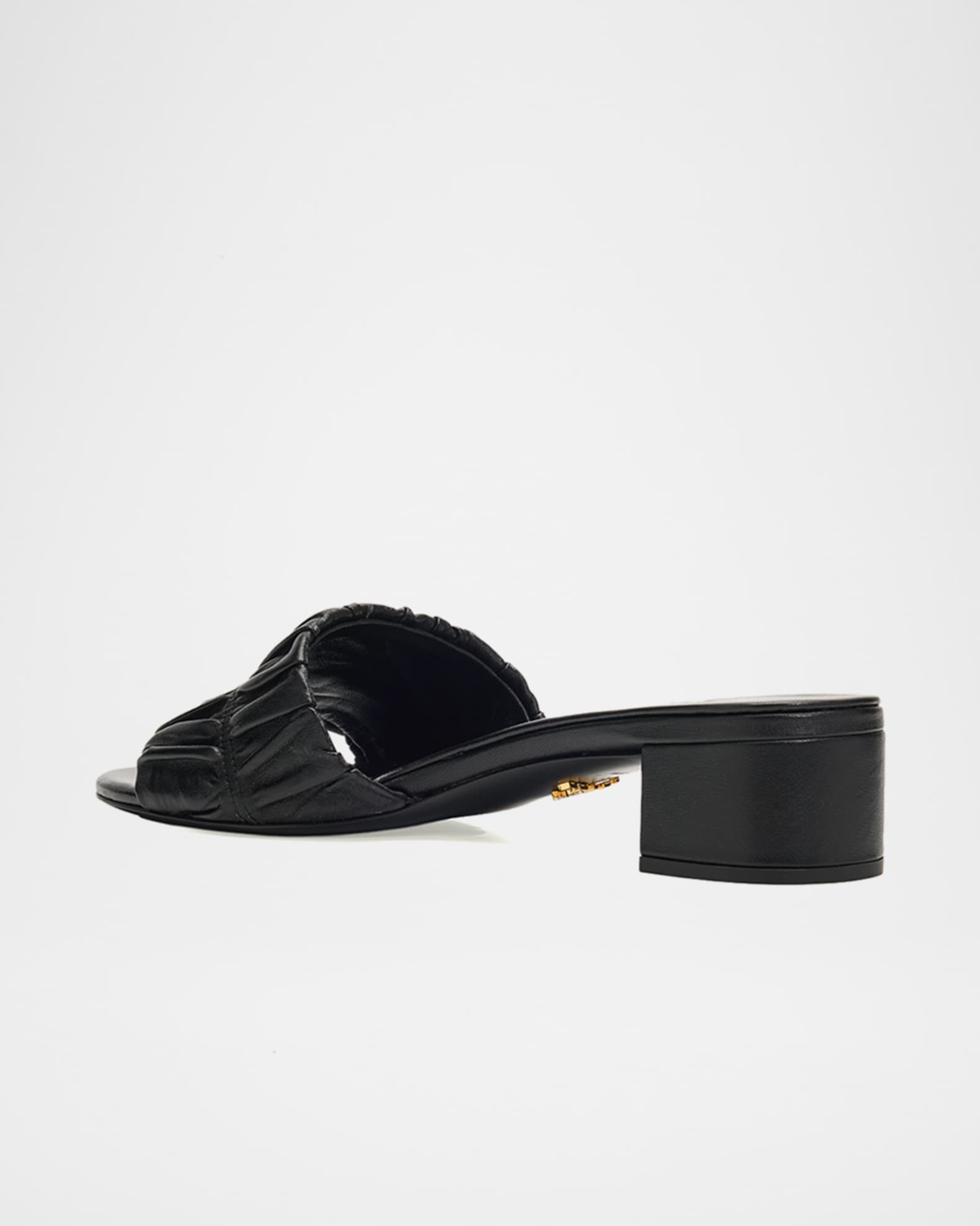 Prada 35mm Matelasse Nappa Leather Block-Heel Sandals | Neiman Marcus