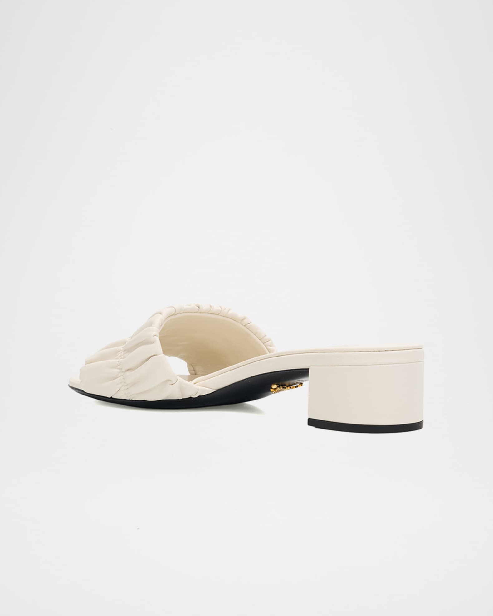 Prada 35mm Matelasse Nappa Leather Block-Heel Sandals | Neiman Marcus