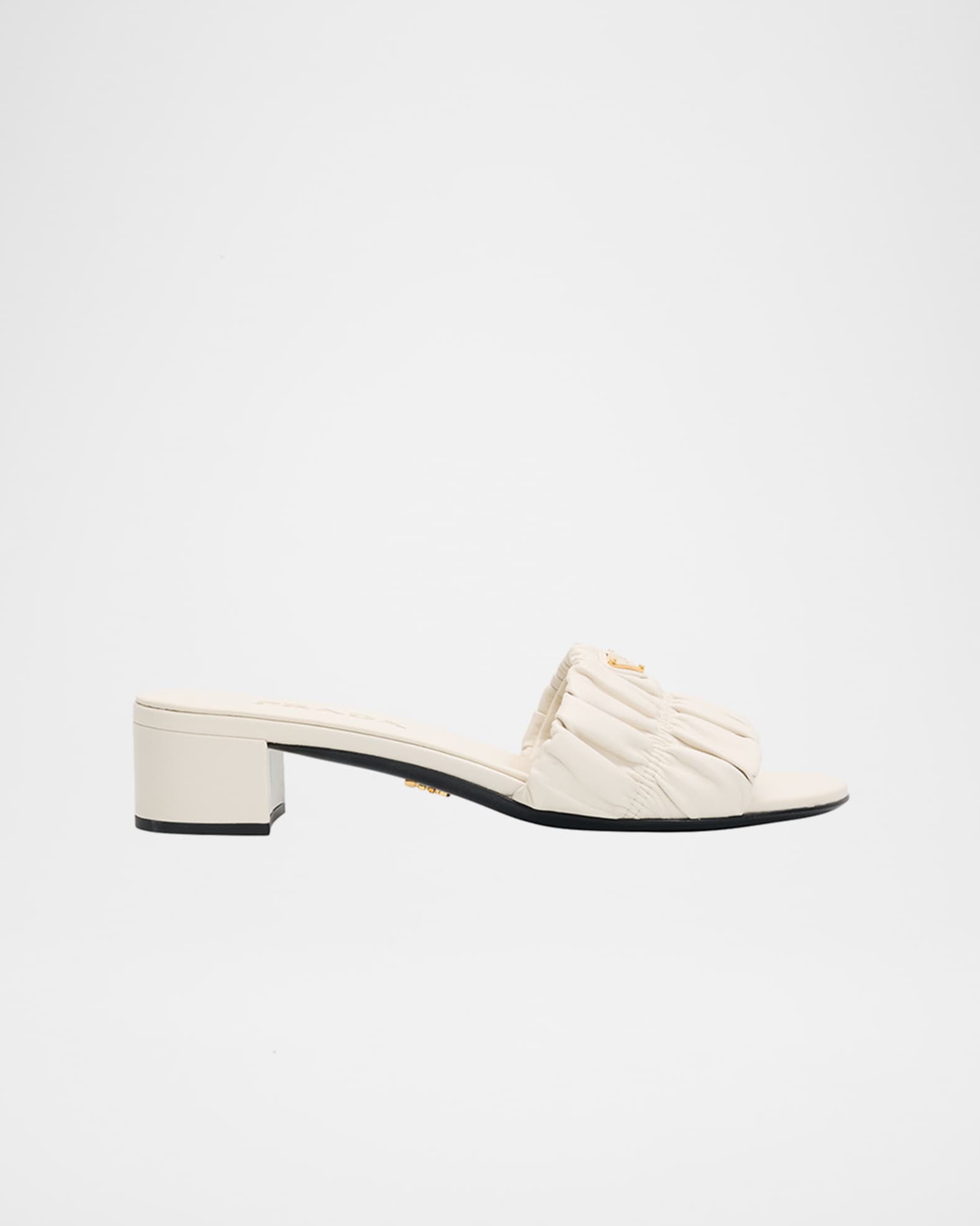 Prada 35mm Matelasse Nappa Leather Block-Heel Sandals | Neiman Marcus