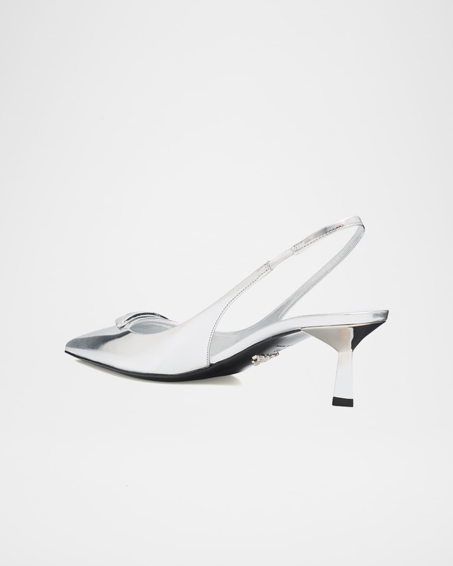 Prada 55mm Metallic Leather Slingback Pumps | Neiman Marcus