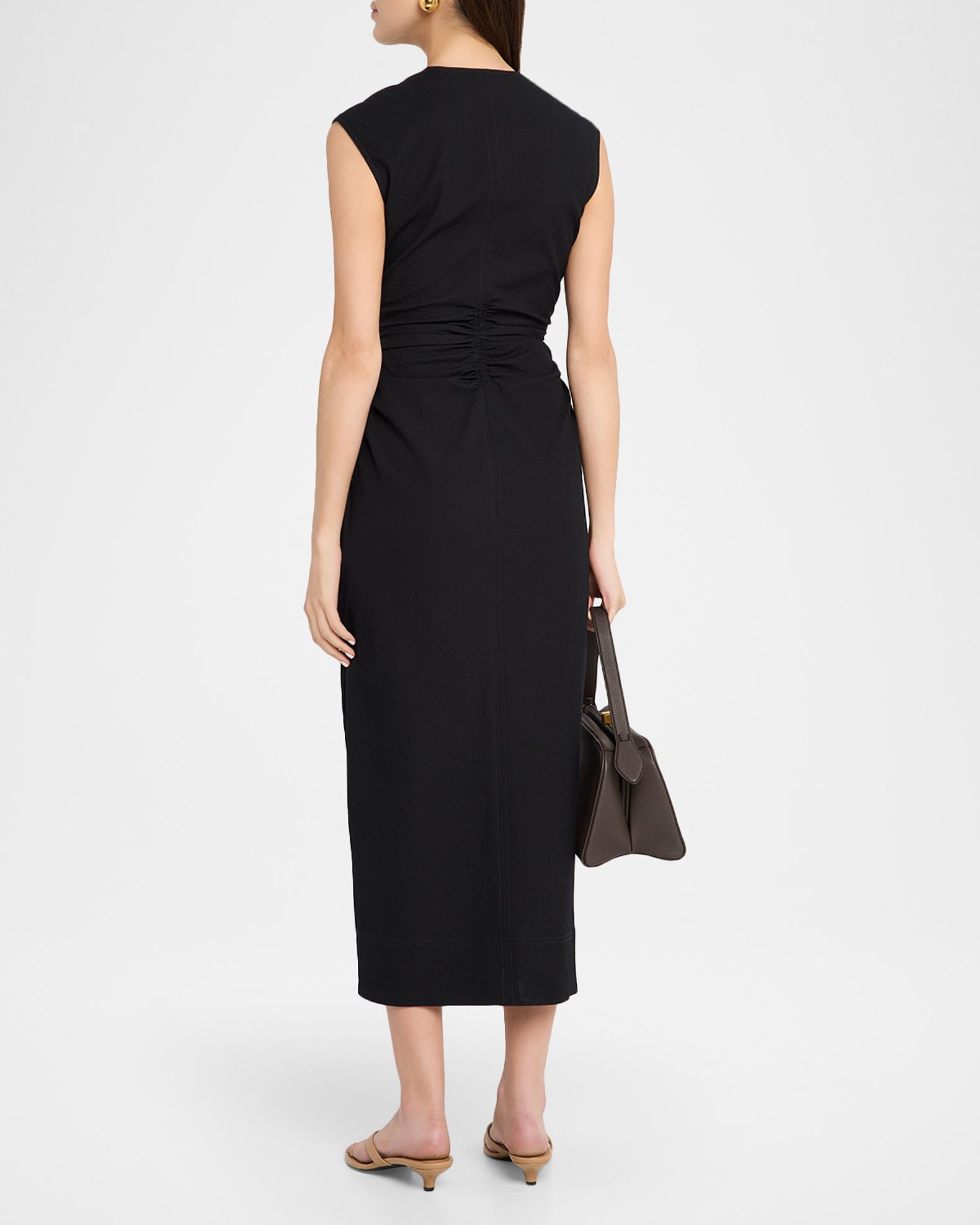 Veronica Beard Marisabel Cutout Crepe Midi Dress | Neiman Marcus