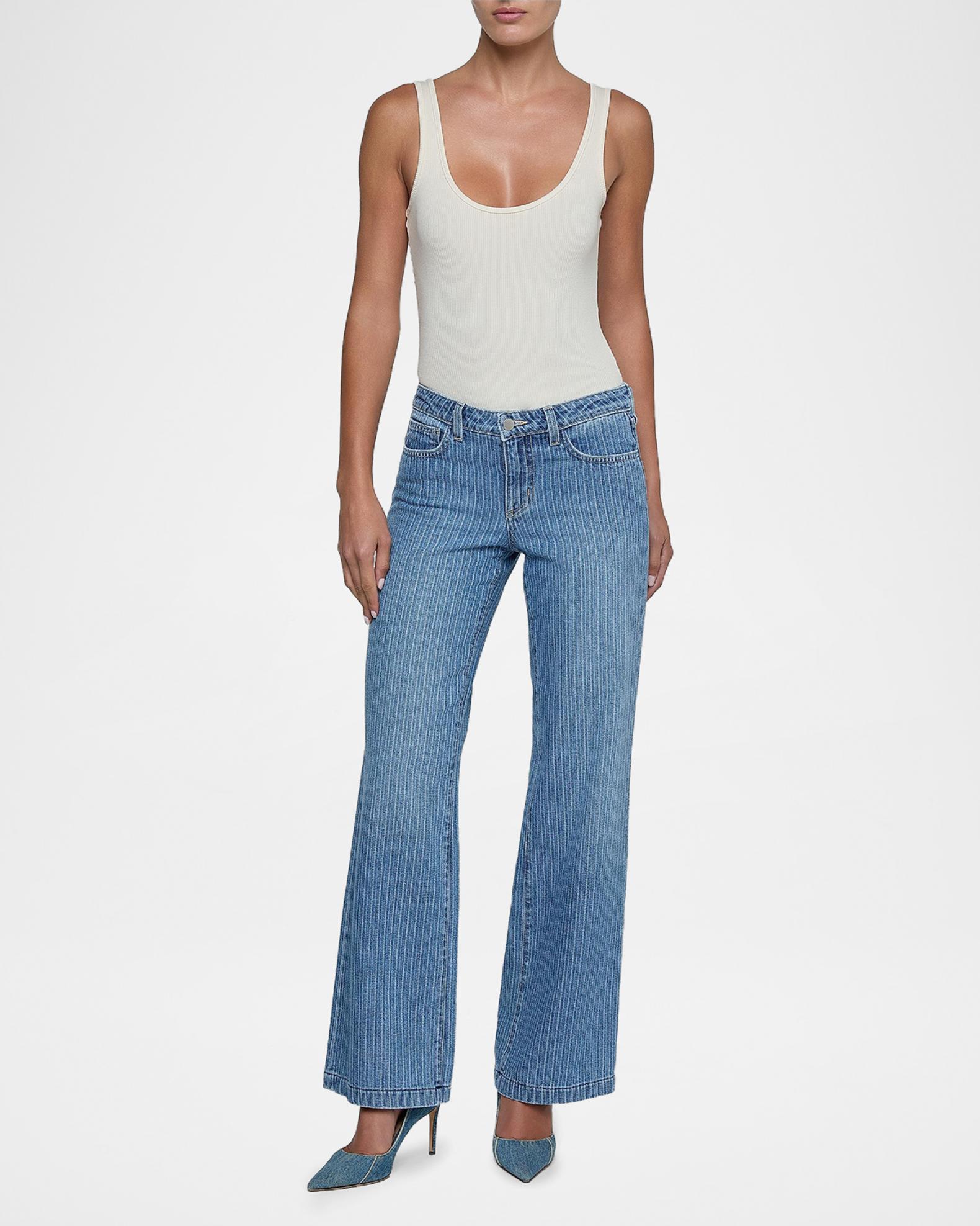L'AGENCE Joanne Raw Denim Low Rise Jeans | Neiman Marcus