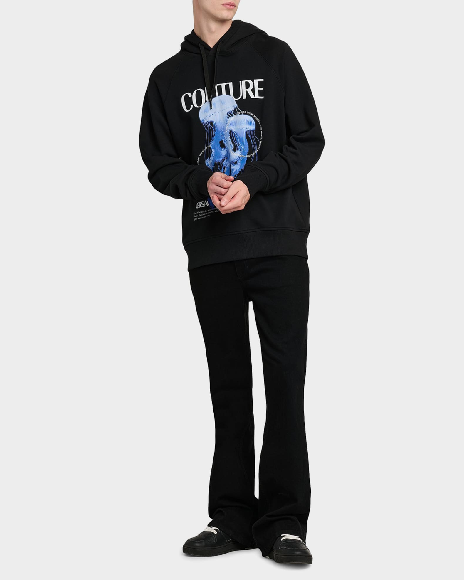 VERSACE JEANS COUTURE オーバーサイズプルオーバーM Versace Jeans Couture Jellyfish Logo Hoodie | Neiman Marcus