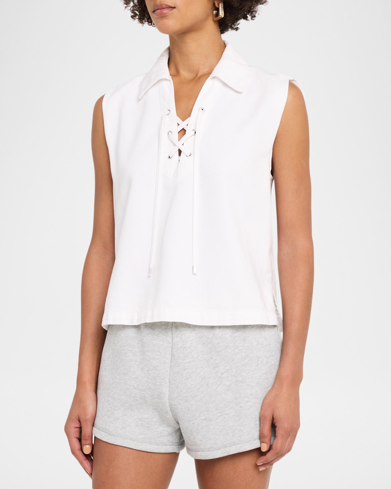 Rag & Bone Ultra Featherweight Fiona Lace-Up Top | Neiman Marcus