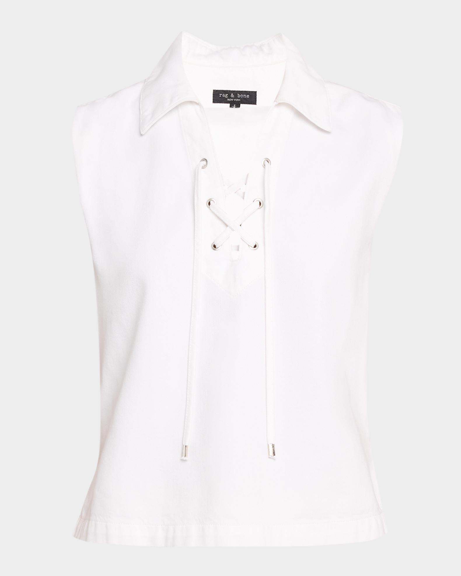 Rag & Bone Ultra Featherweight Fiona Lace-Up Top | Neiman Marcus