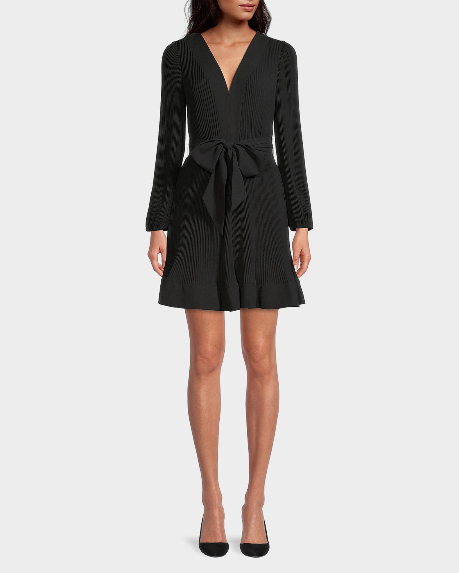 Milly Liv Pleated Belted Minidress | Neiman Marcus