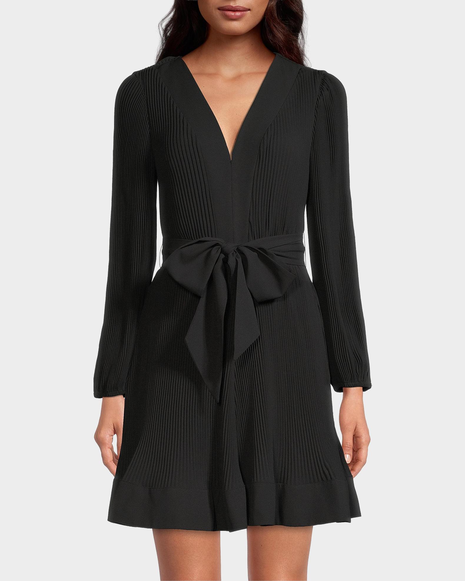 Milly Liv Pleated Belted Minidress | Neiman Marcus