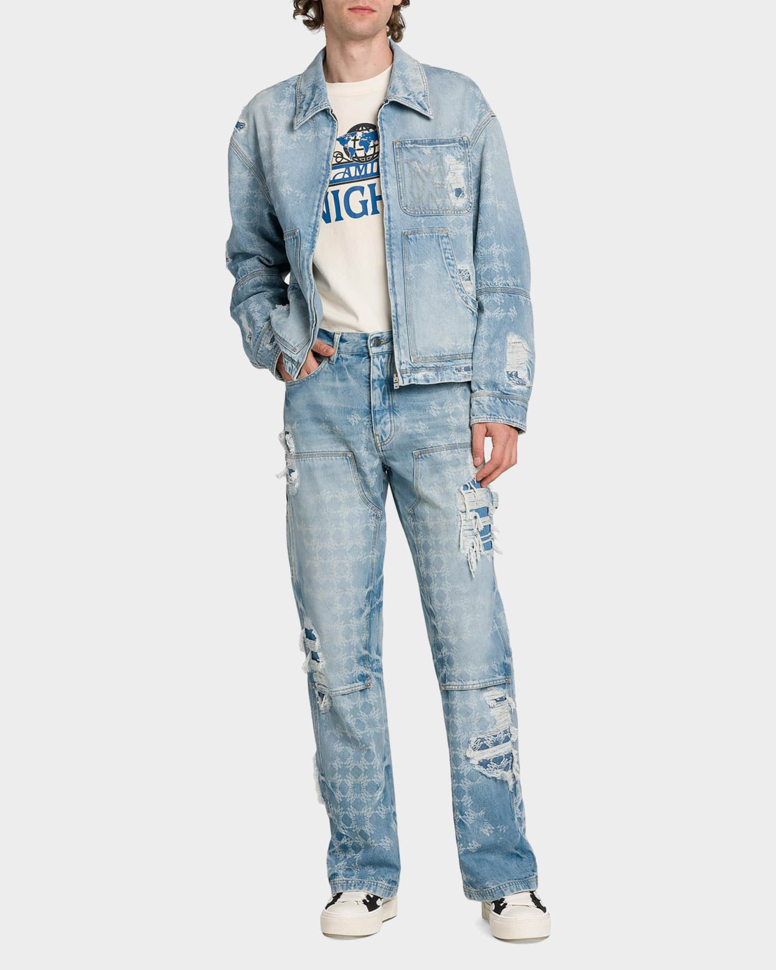 Amiri Bleach Bandana Carpenter Jeans | Neiman Marcus