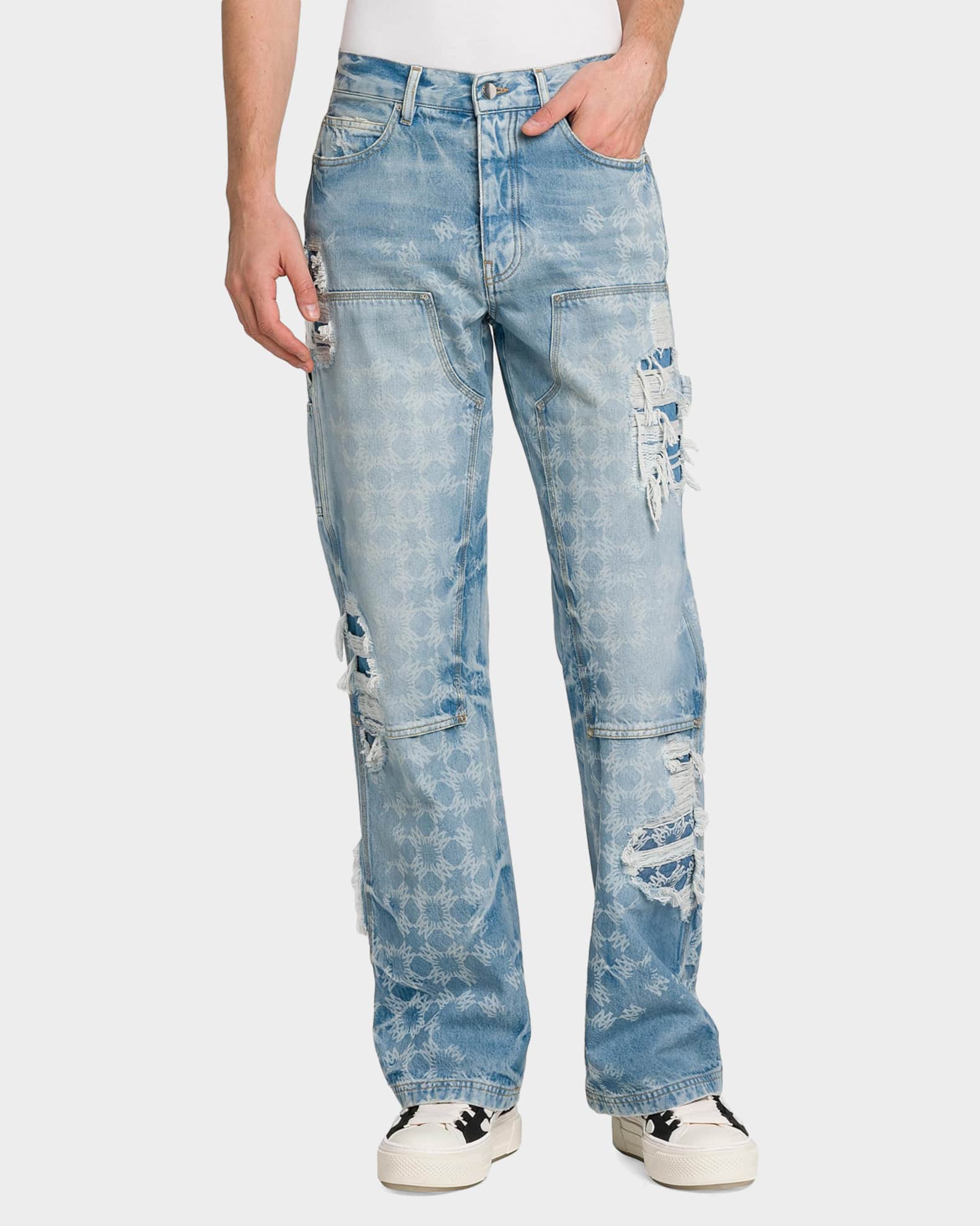 Amiri Bleach Bandana Carpenter Jeans | Neiman Marcus