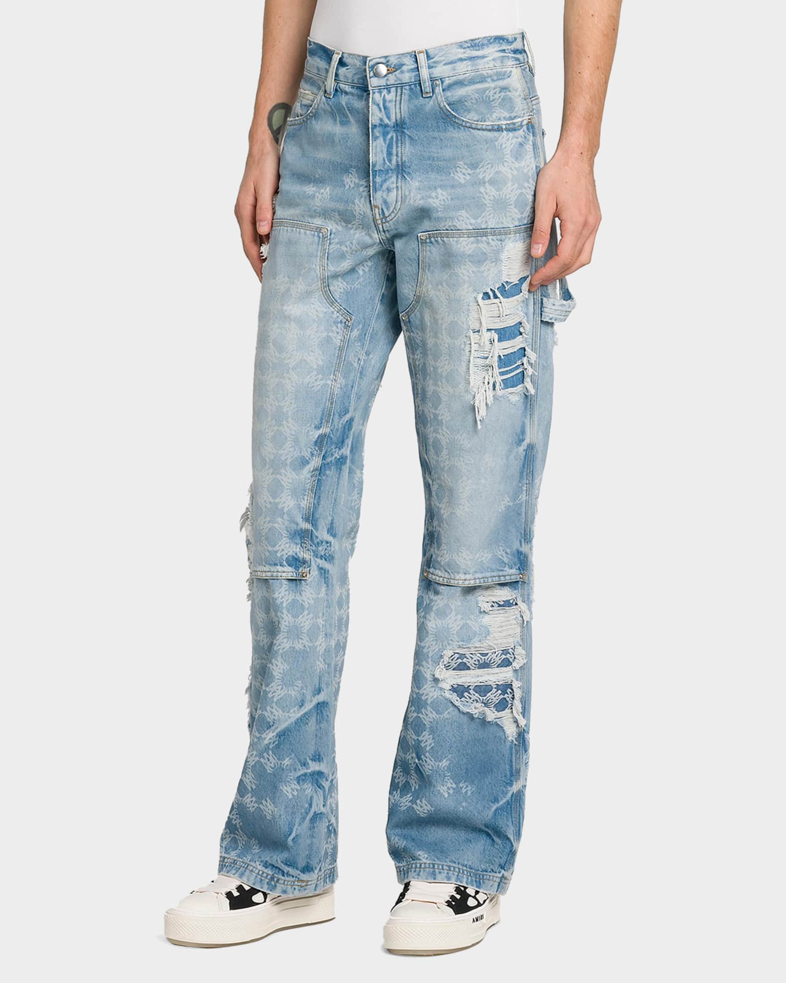 Amiri Bleach Bandana Carpenter Jeans | Neiman Marcus