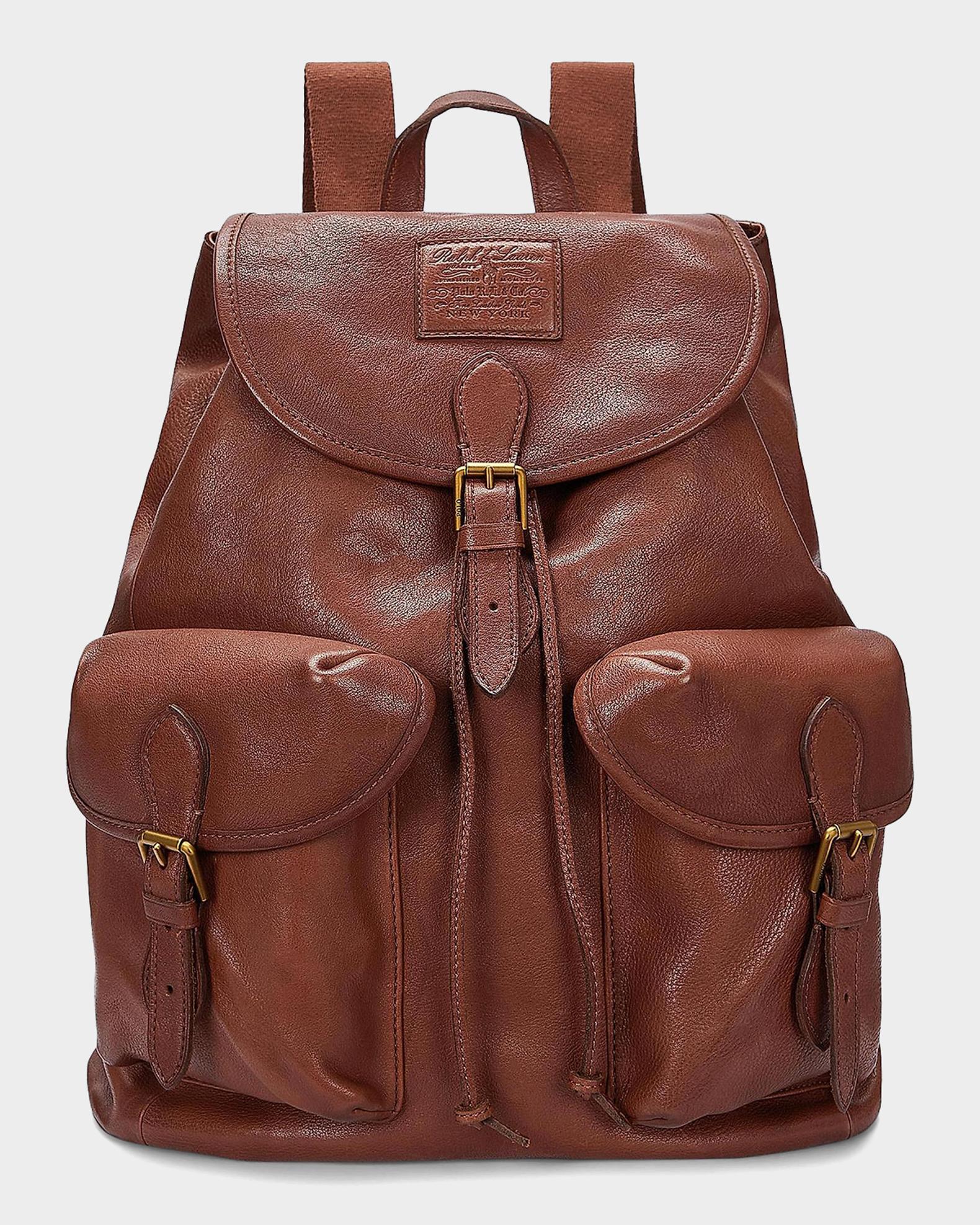 Polo Ralph Lauren Men's Heritage Large Leather Backpack | Neiman