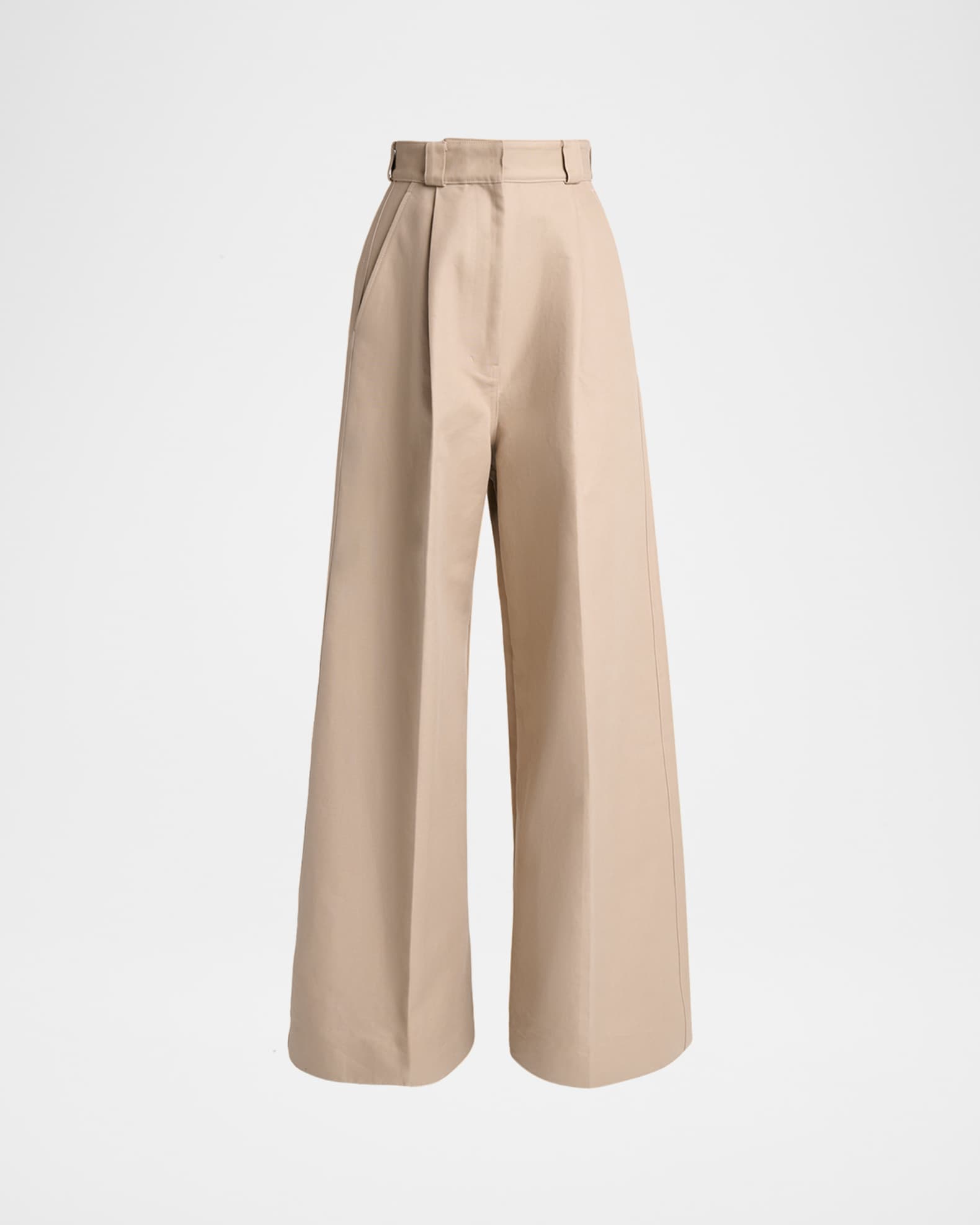Balenciaga High-Rise Pleated Wide-Leg Pants | Neiman Marcus