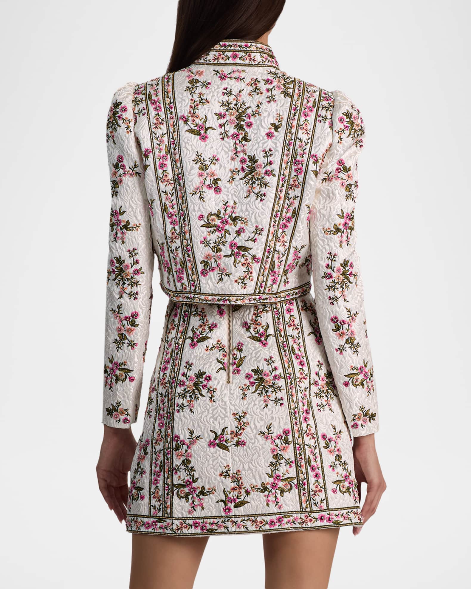 ALICE + OLIVIA Ilaria Embroidered Cropped Jacket | Neiman Marcus