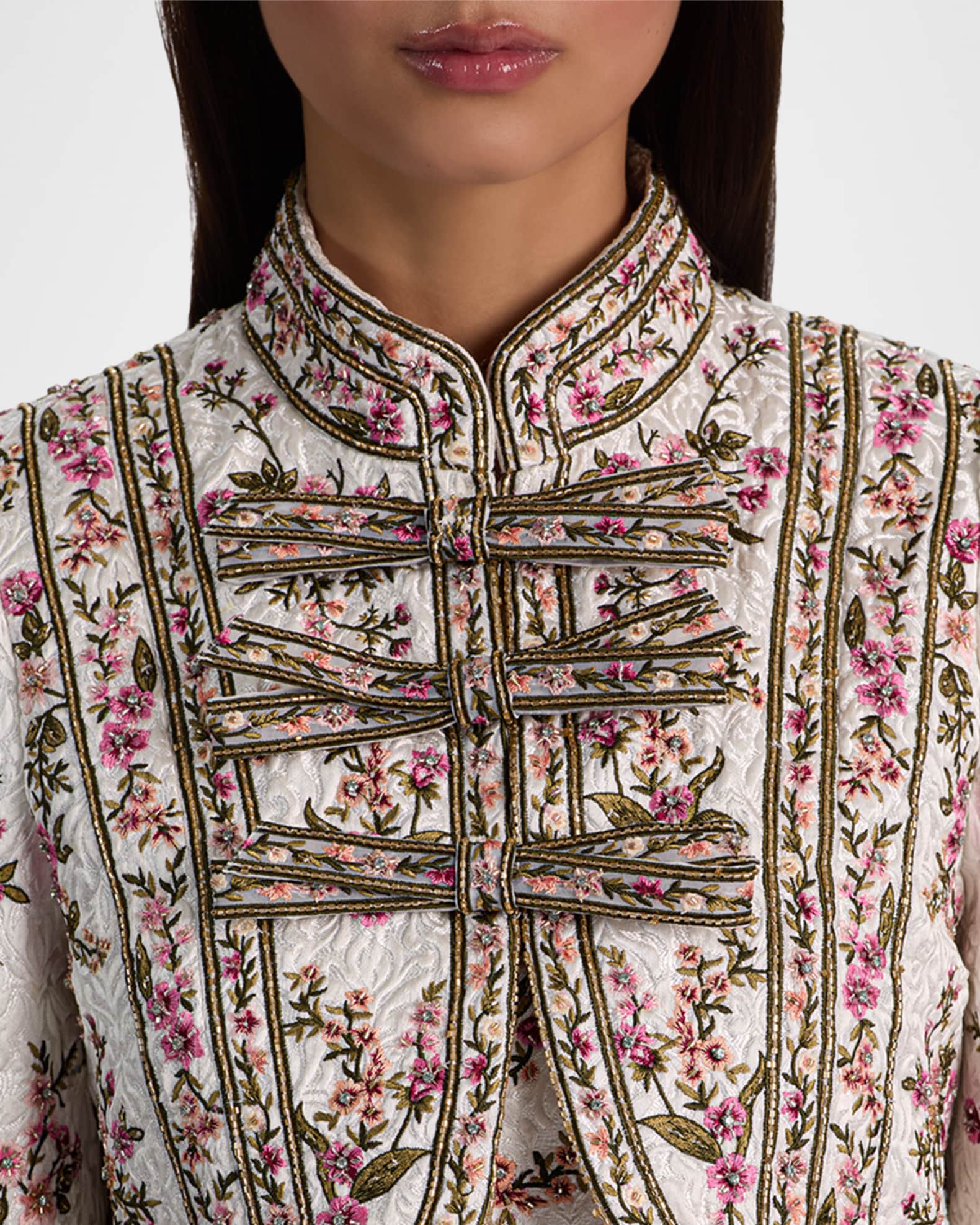 ALICE + OLIVIA Ilaria Embroidered Cropped Jacket | Neiman Marcus