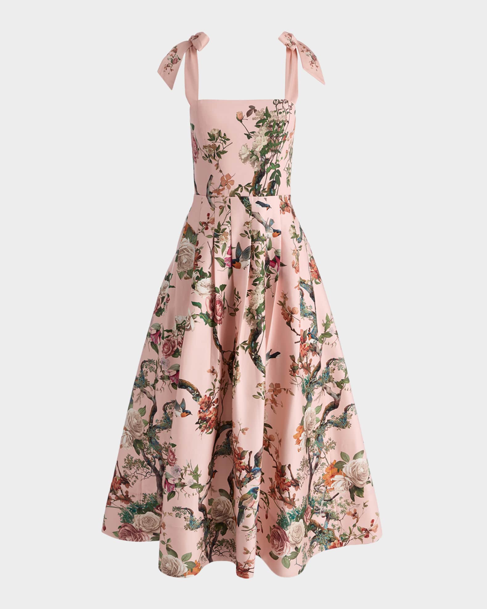 ALICE + OLIVIA Hana Floral Tie-Shoulder Maxi Dress | Neiman Marcus