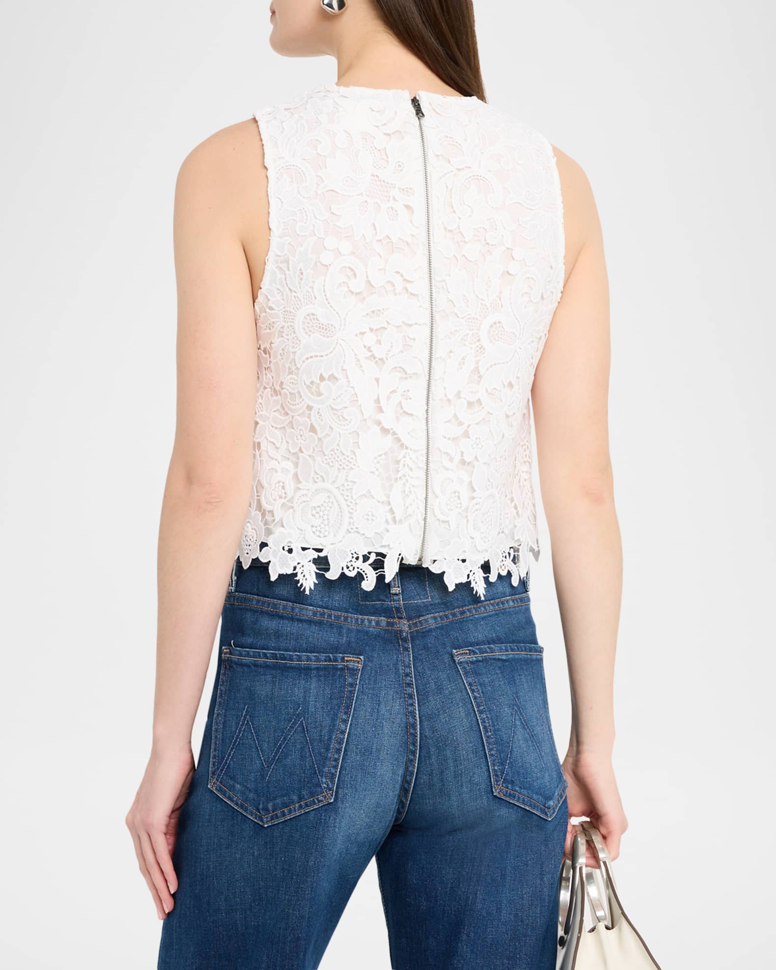 ALICE + OLIVIA Amal Lace Tank Top | Neiman Marcus