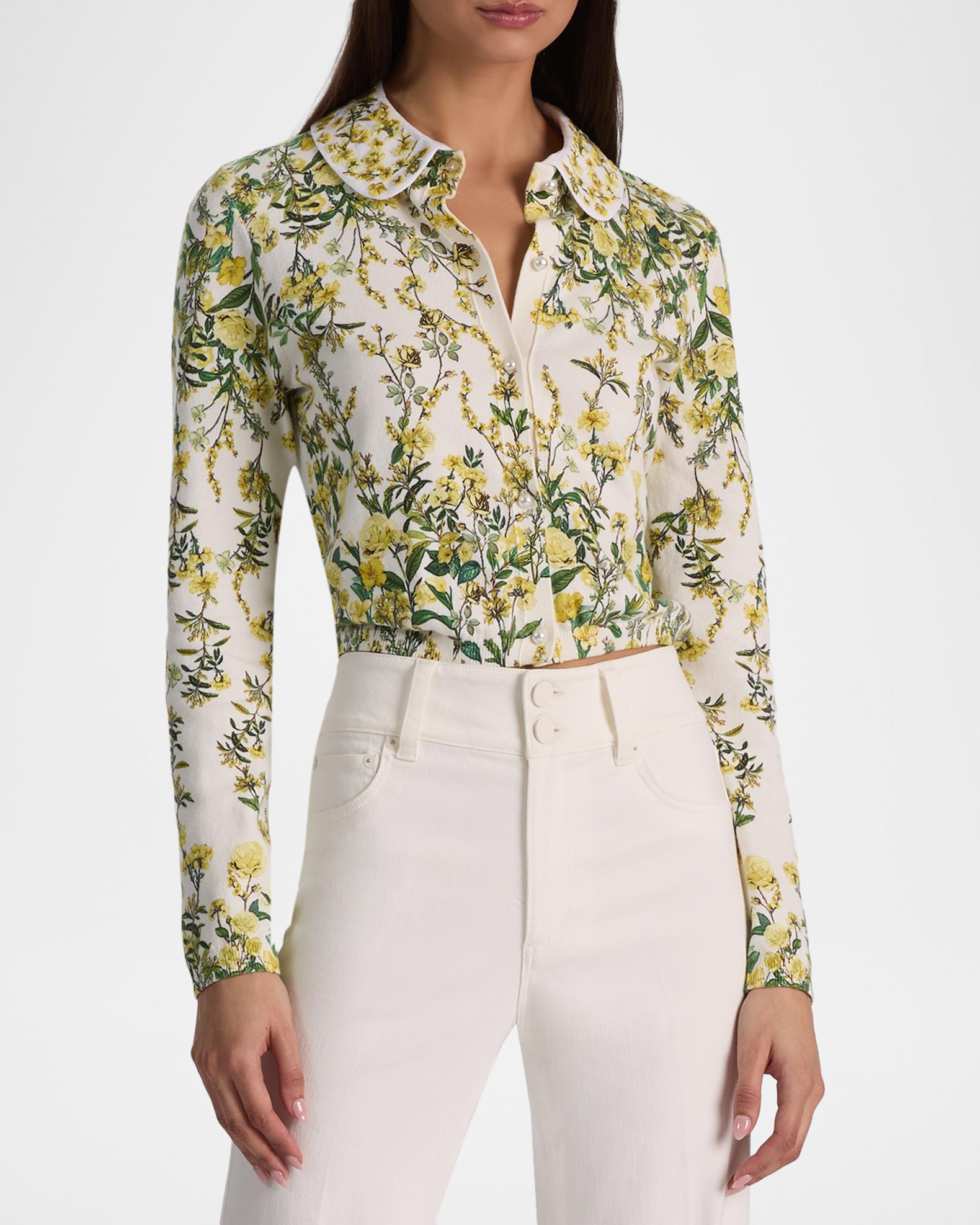 ALICE + OLIVIA Carson Printed Cardigan | Neiman Marcus