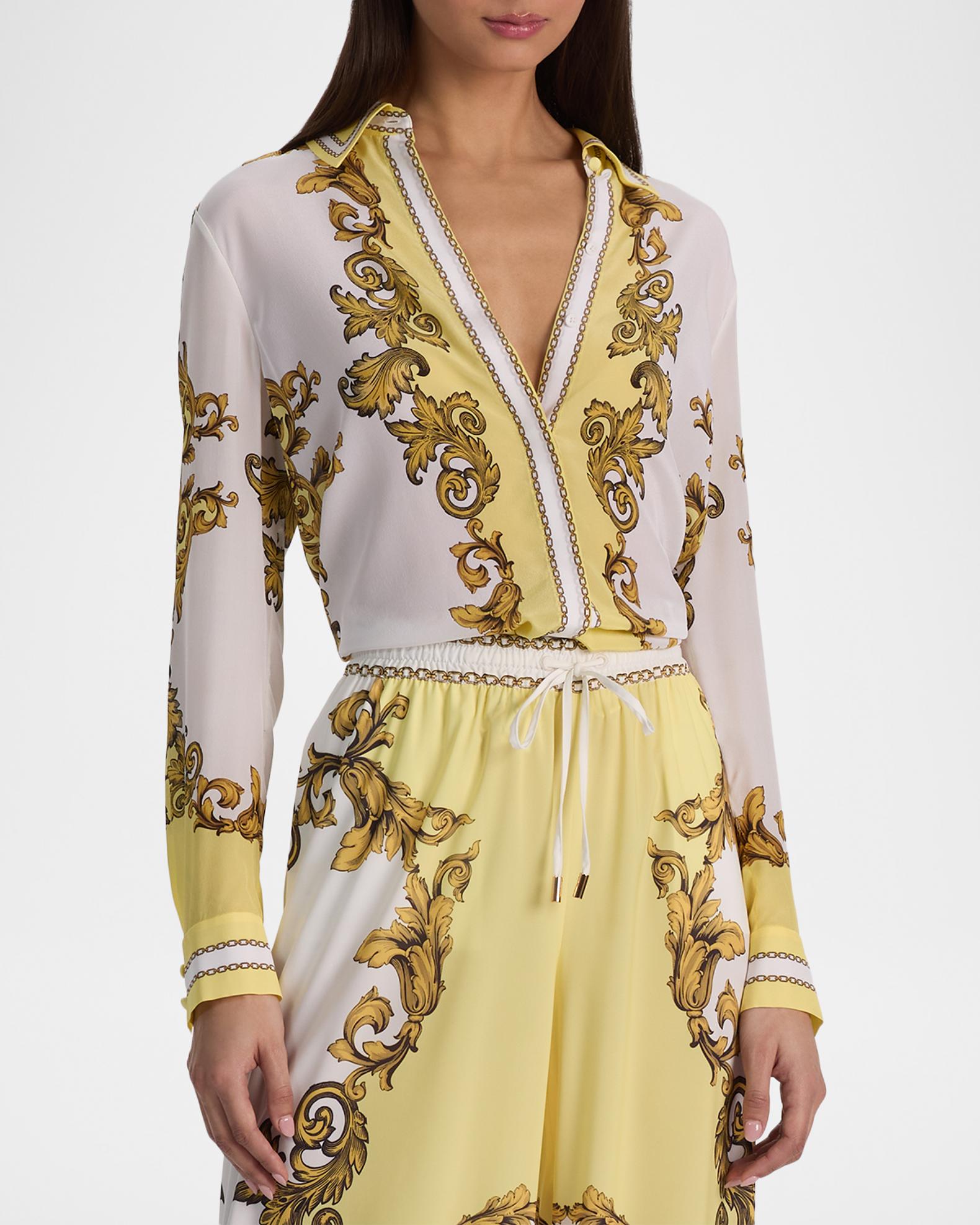 ALICE + OLIVIA Willa Placket Top | Neiman Marcus