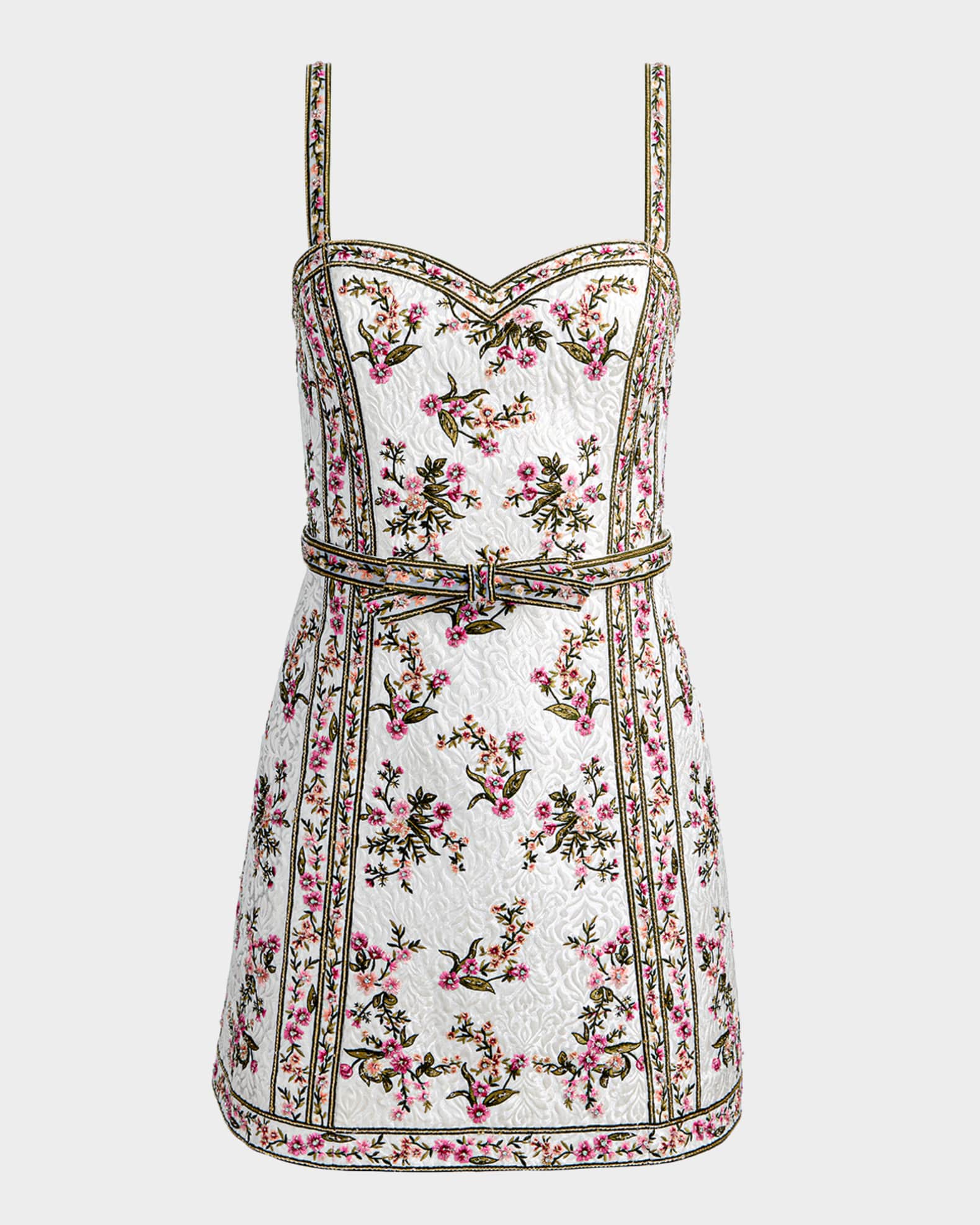 alice and olivia embroidered dress Embroidered gold bodycon gown – Rocky Star main image 0