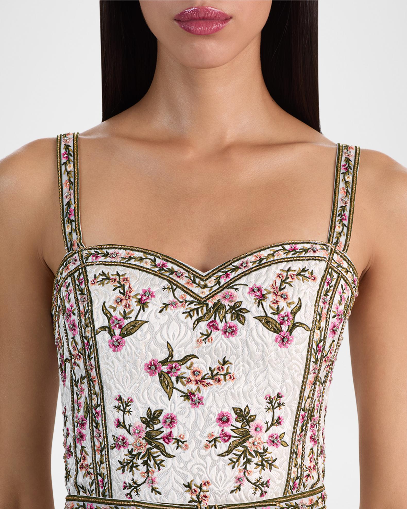 ALICE + OLIVIA Katia Embroidered Jacquard Mini Dress | Neiman Marcus