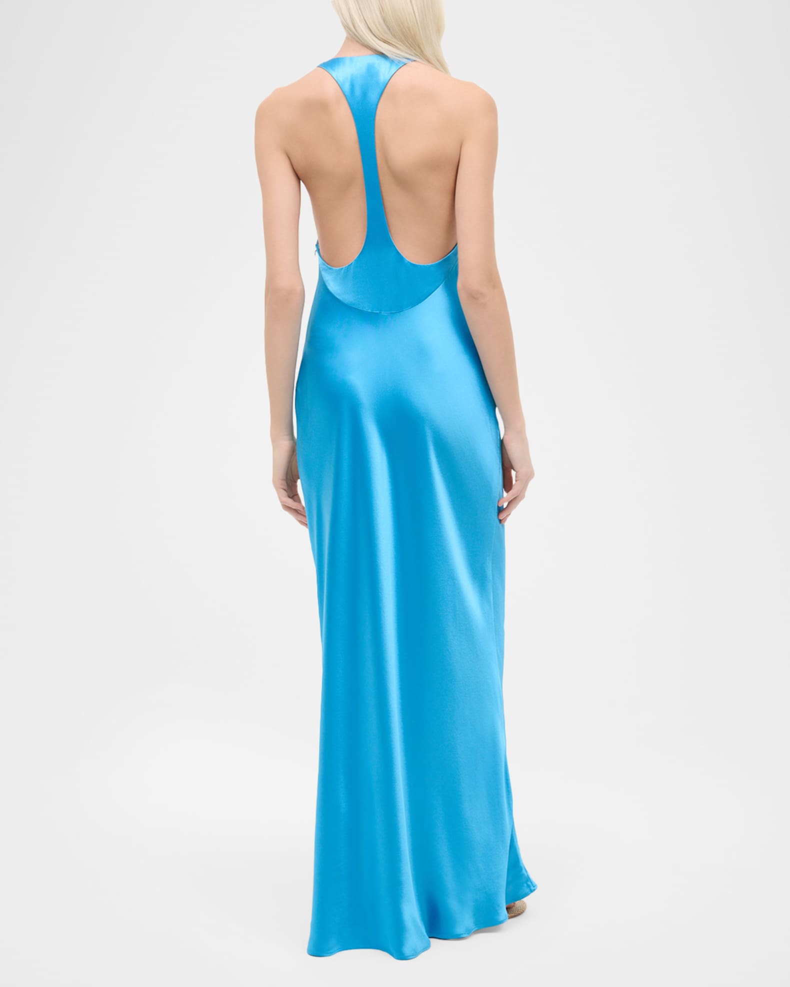 STAUD Juanita Satin Racerback Dress | Neiman Marcus