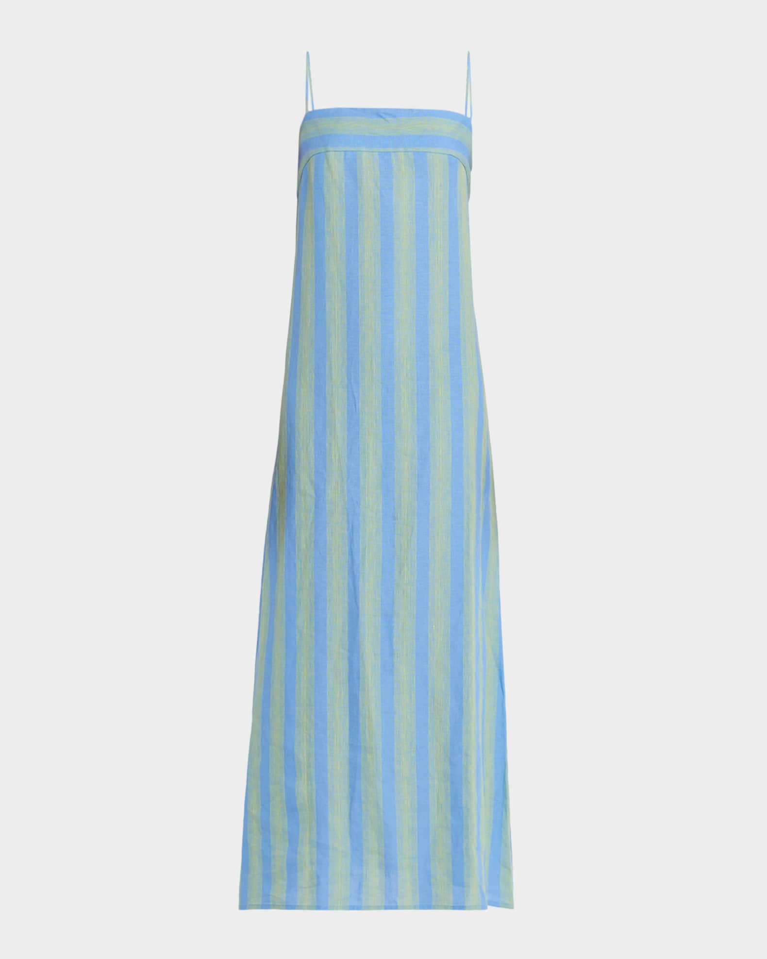 knee length dresses for ladies STAUD LAURA LINEN DRESS SEAPORT STRIPE main image 1