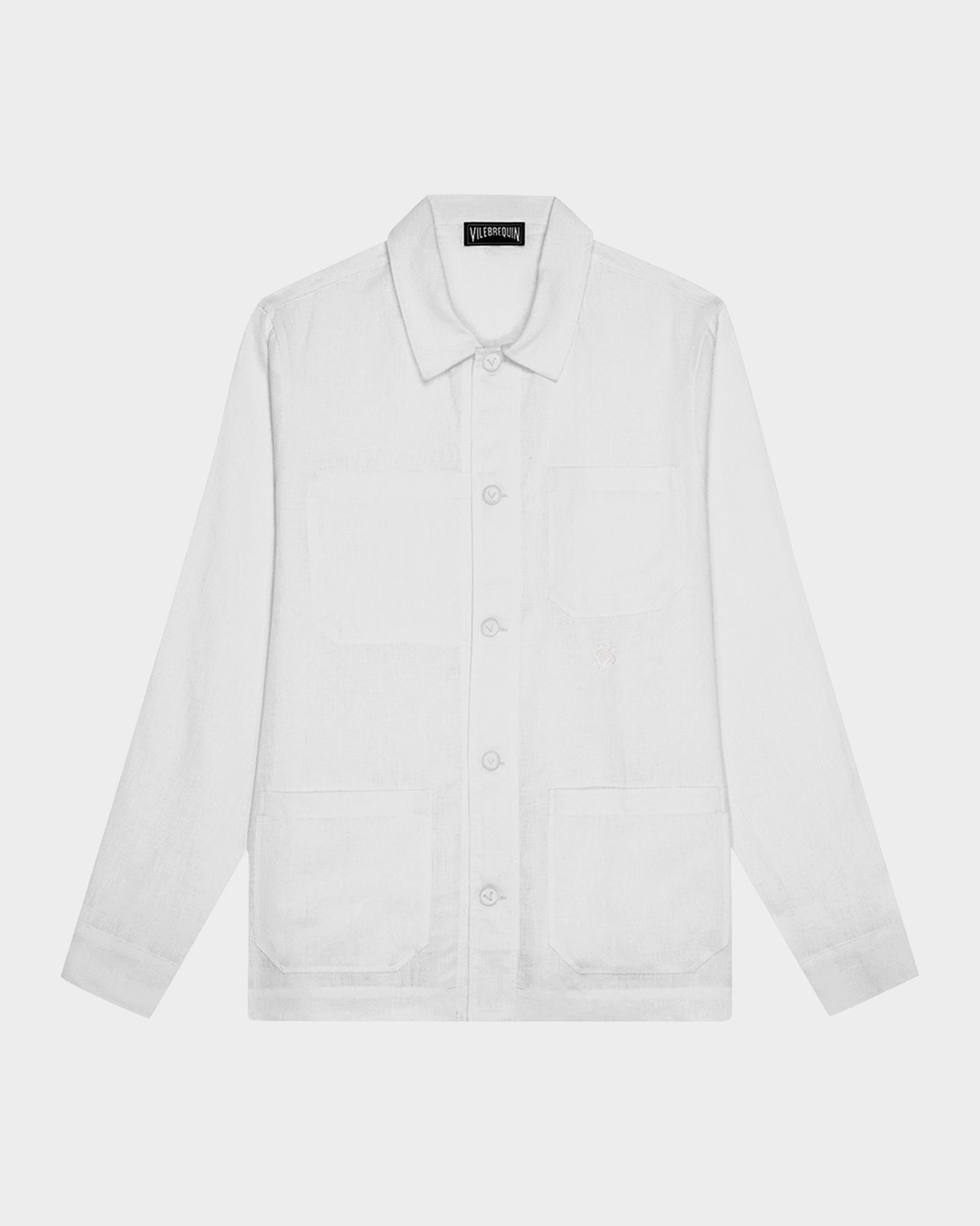 Vilebrequin Men's Linen Patch-Pocket Overshirt | Neiman Marcus
