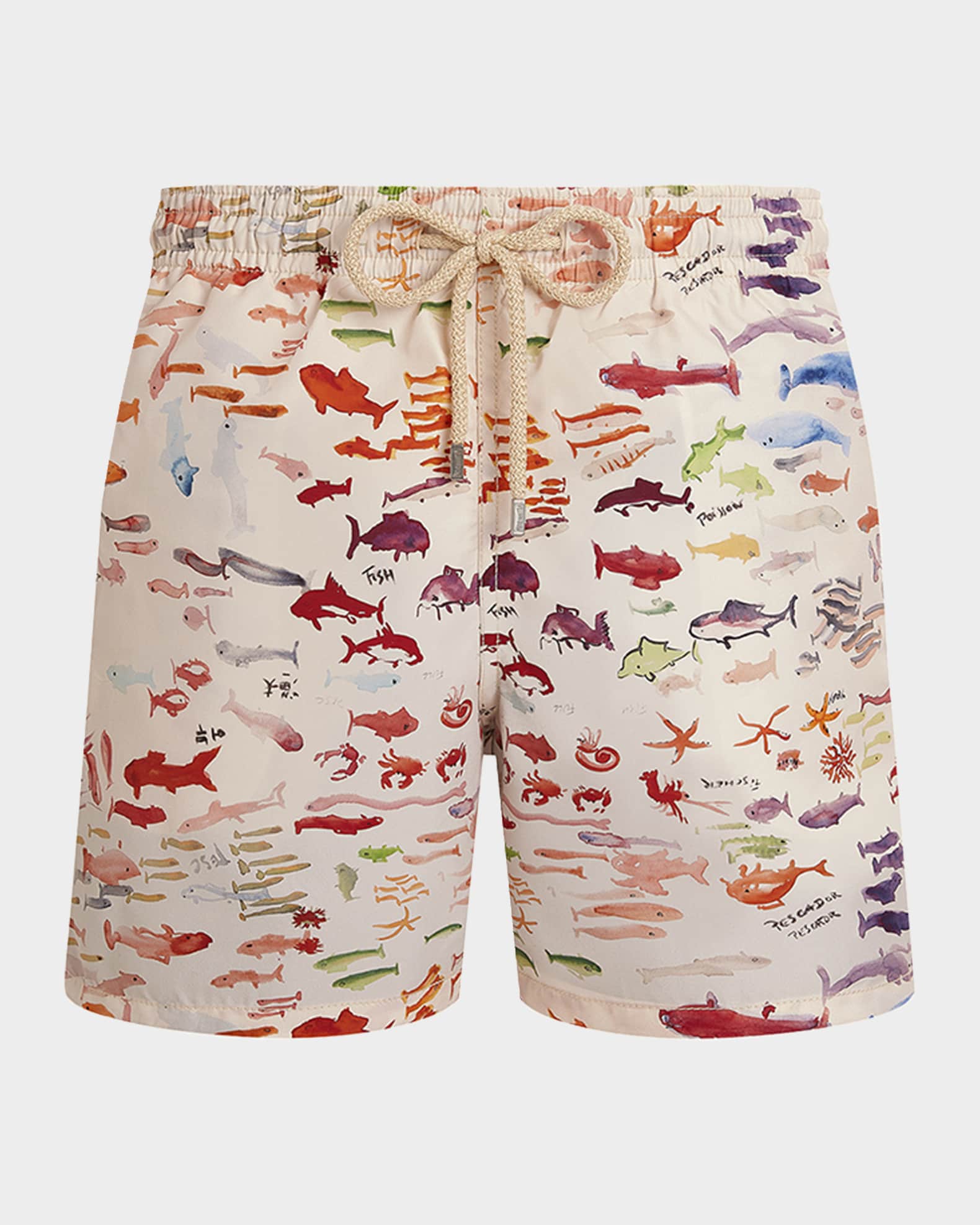 Vilebrequin x Fabrice Hyber Men's Pescador Swim Shorts | Neiman Marcus