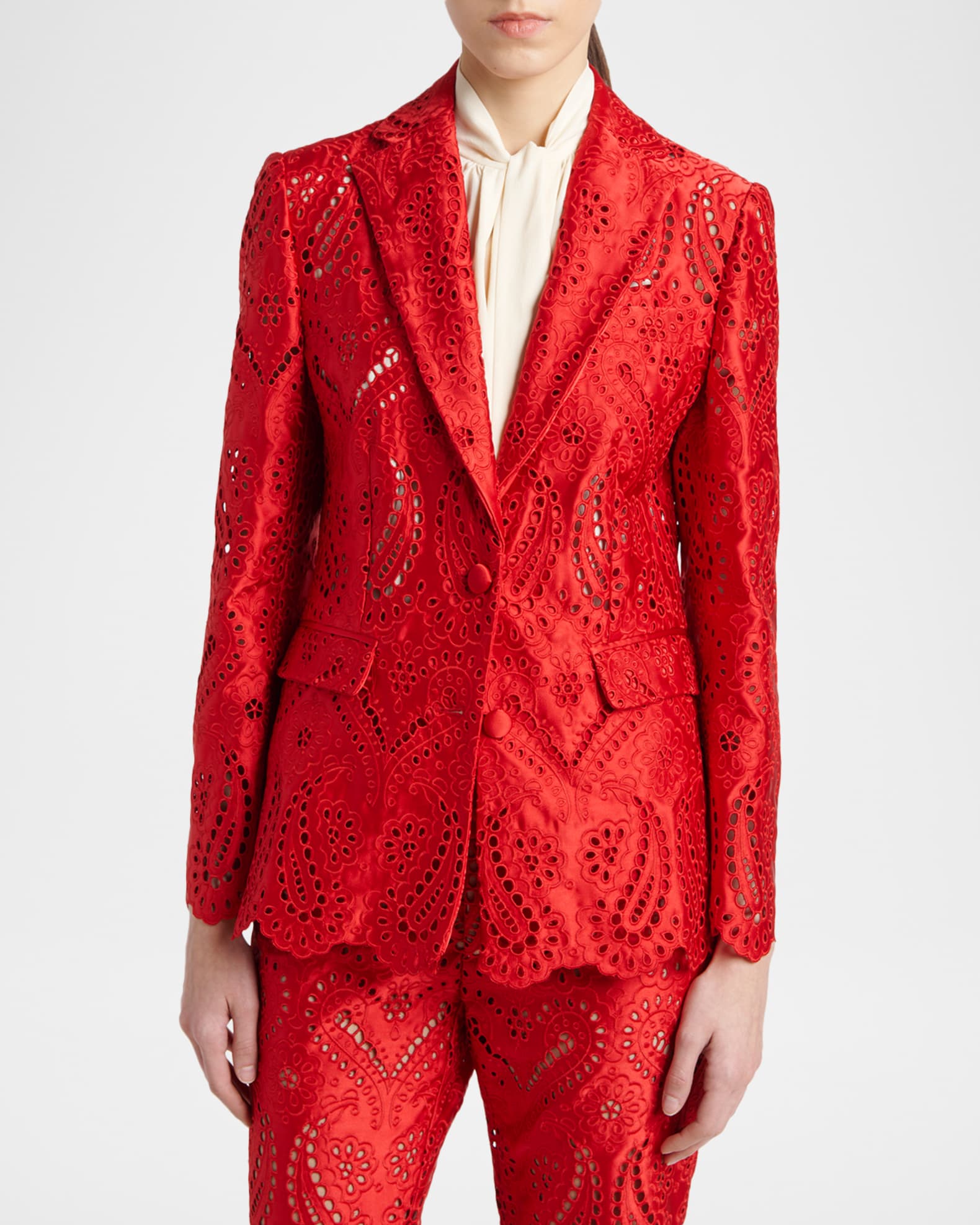ETRO - ★ETRO★美品★撥水★ペイズリー★ブルゾン★ジャケット Etro Paisley Eyelet Embroidered Satin Single-Breasted Jacket