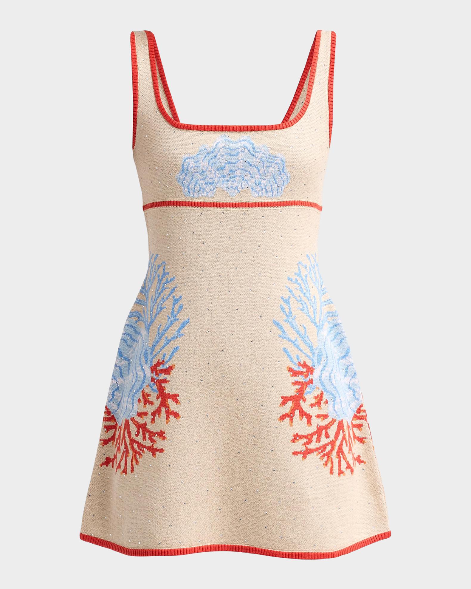 cotton blend mini dress Retrofête Valcra Knit | Print | Size L Discover the stylish Blue Style:Celine Gown & Draped Sleeves Womens clothing indirimtamamı Burgundy Lace Fold Over