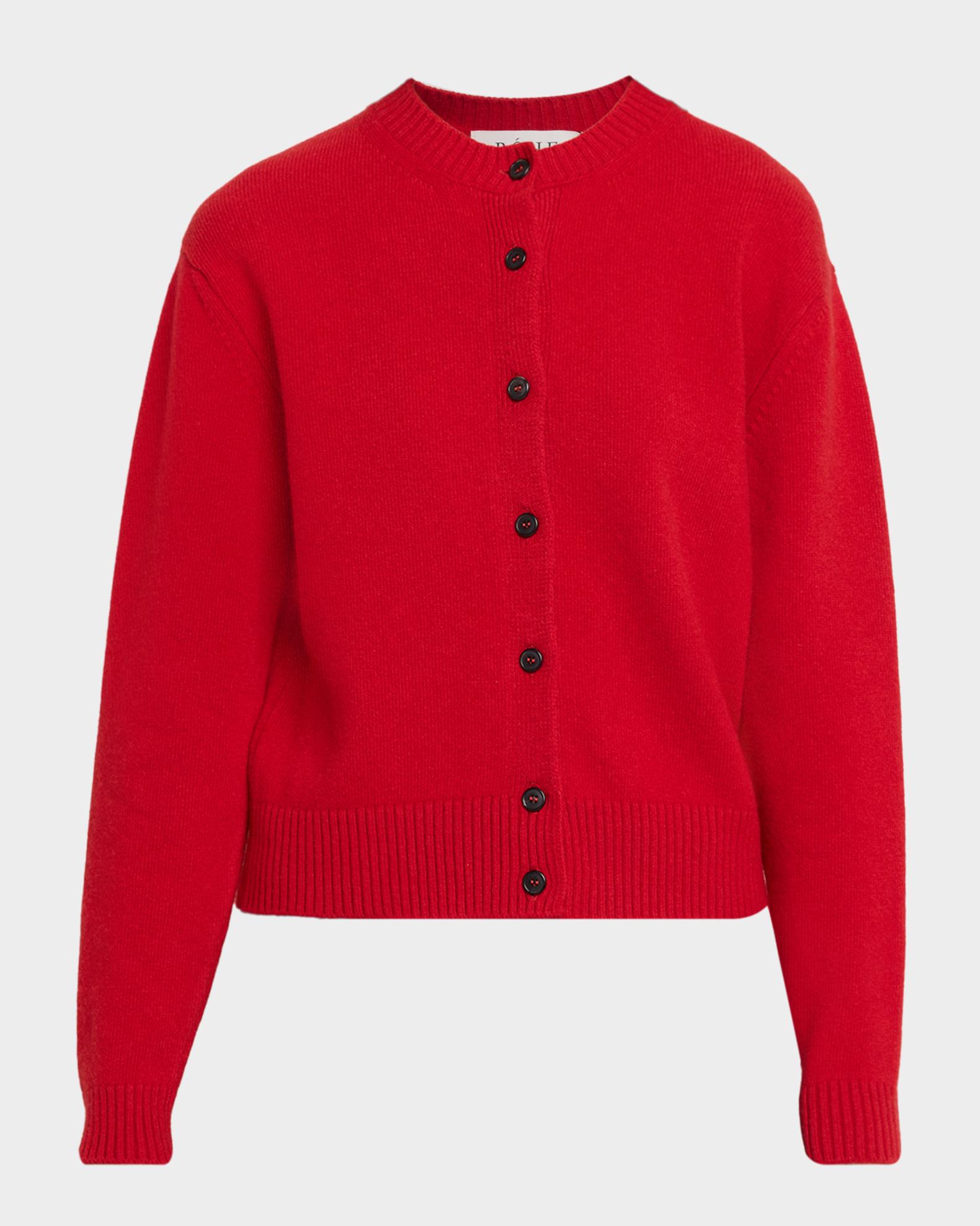 Rohe Classic Crewneck Wool Cardigan | Neiman Marcus