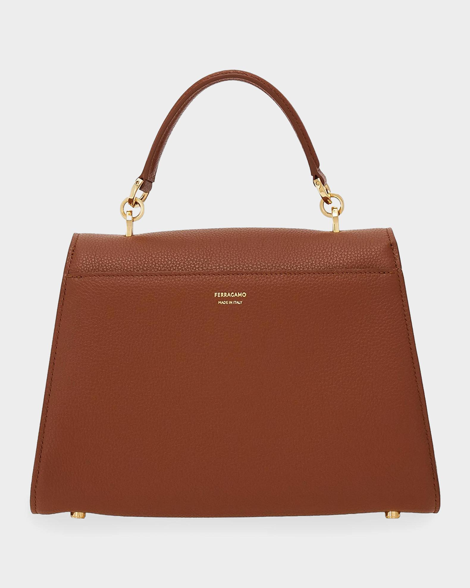 FERRAGAMO Double Gancini Leather Top Handle Bag | Neiman Marcus