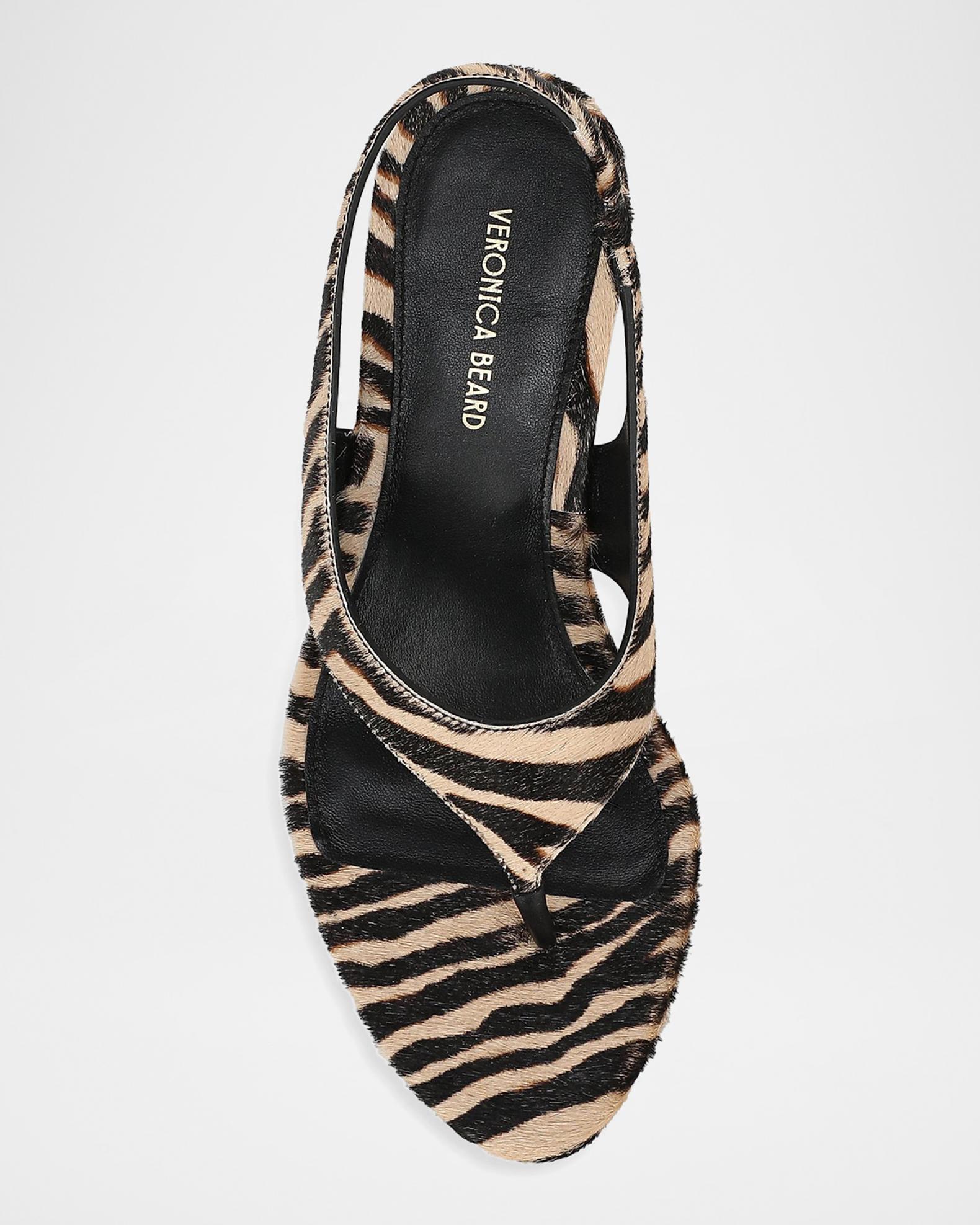 Veronica Beard Talon-2 65MM Zebra-Print Calf Hair Slingback