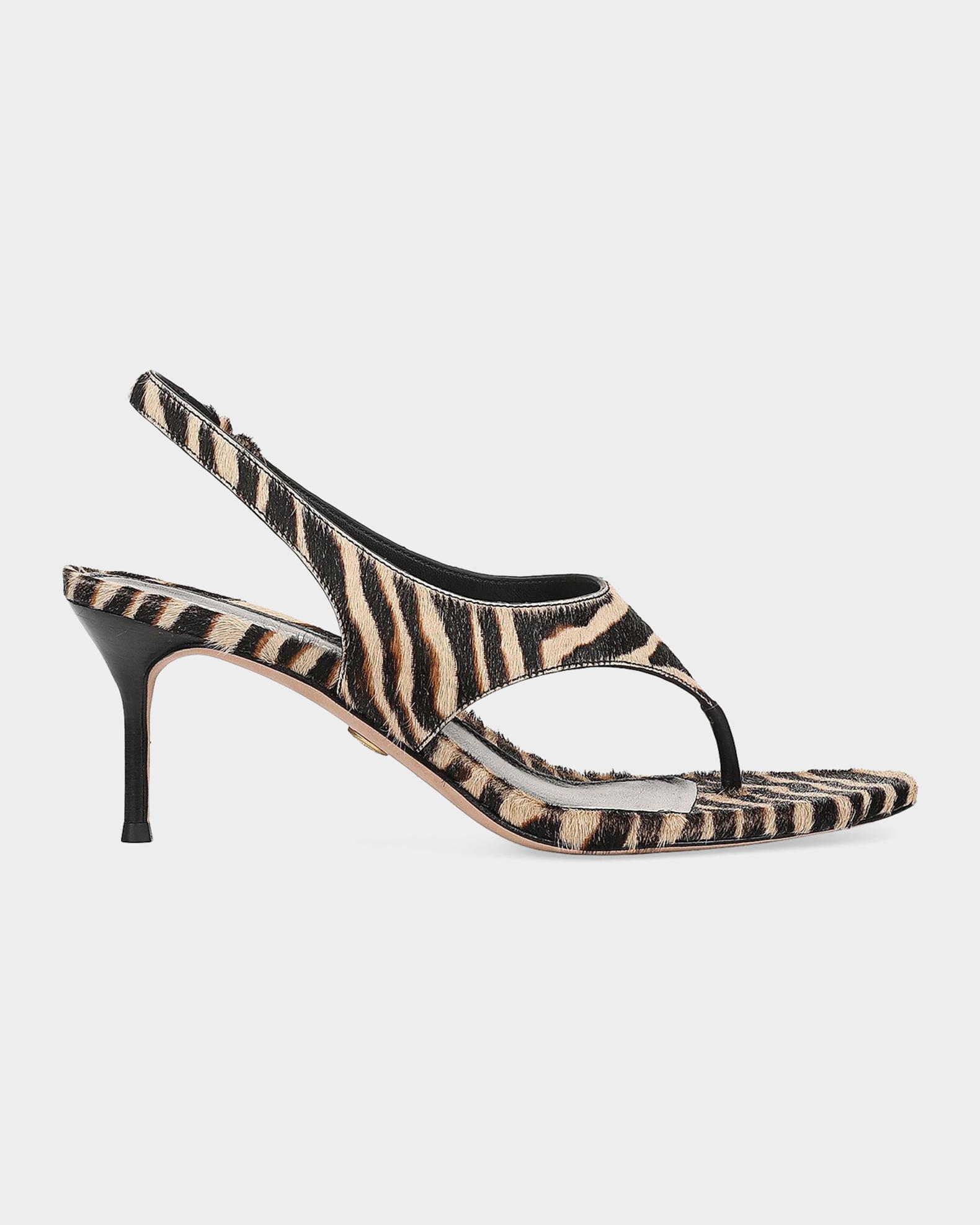 Veronica Beard Talon-2 65MM Zebra-Print Calf Hair Slingback